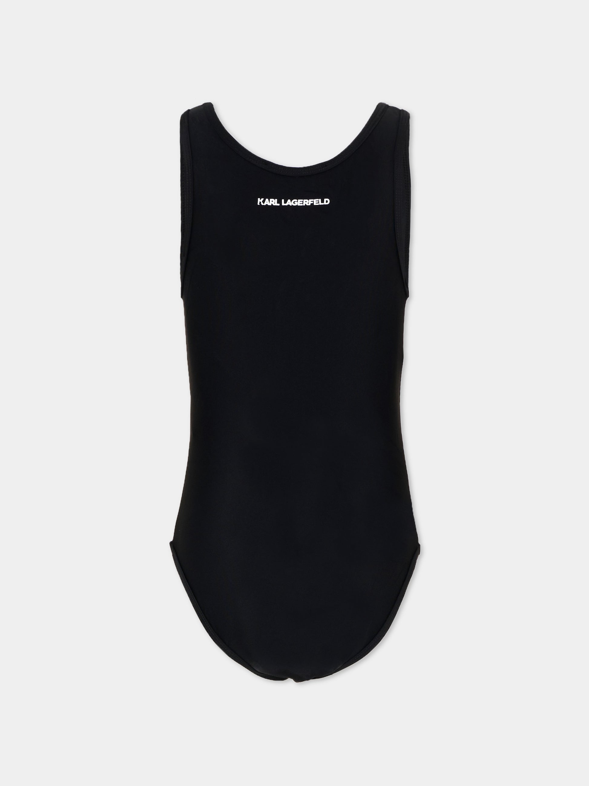 Costume intero nero per bambina con logo,Karl Lagerfeld Kids,Z30444 09B