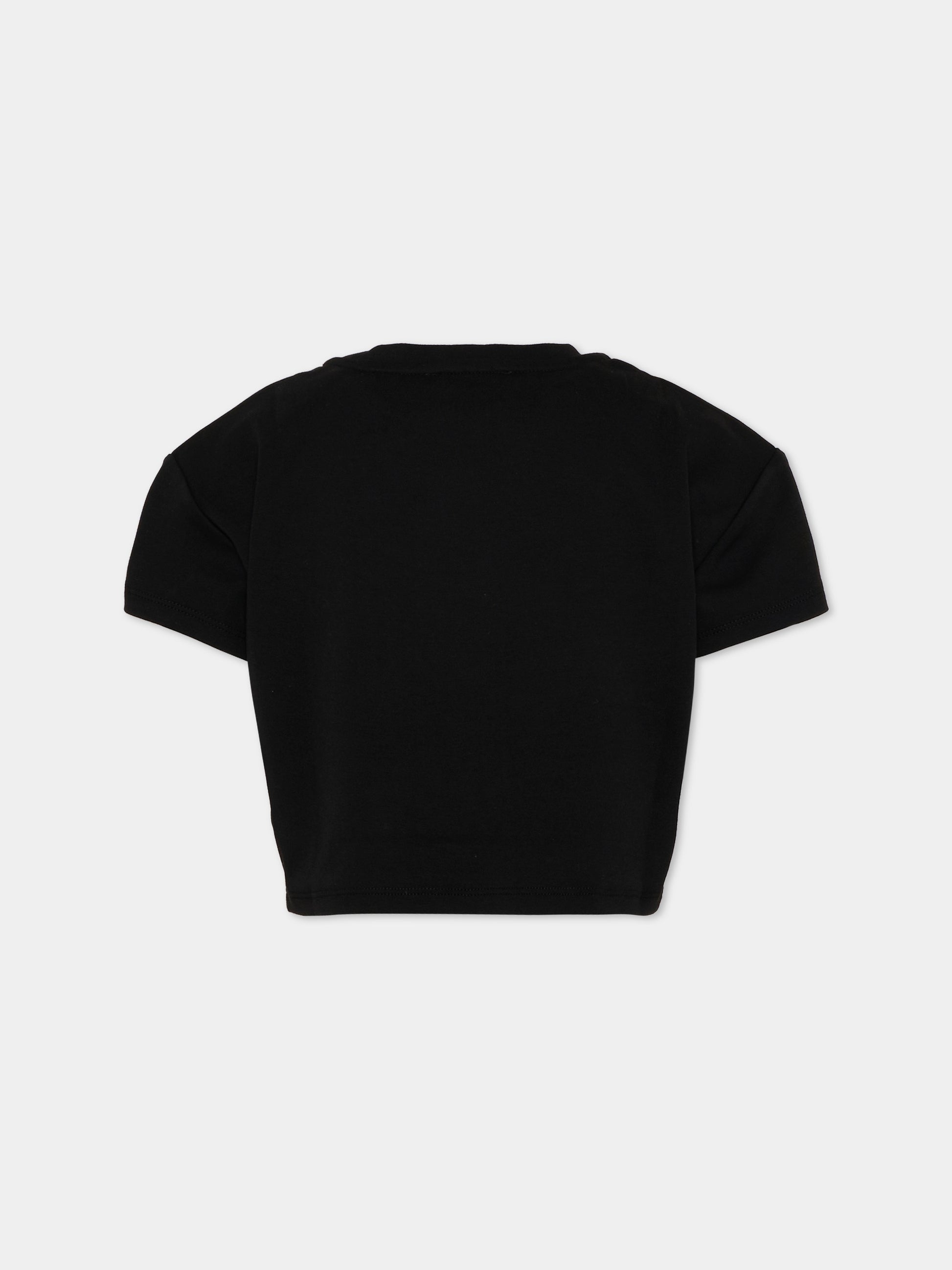 Top nero per bambina con margherite strass,Marc Jacobs,W60459 09B