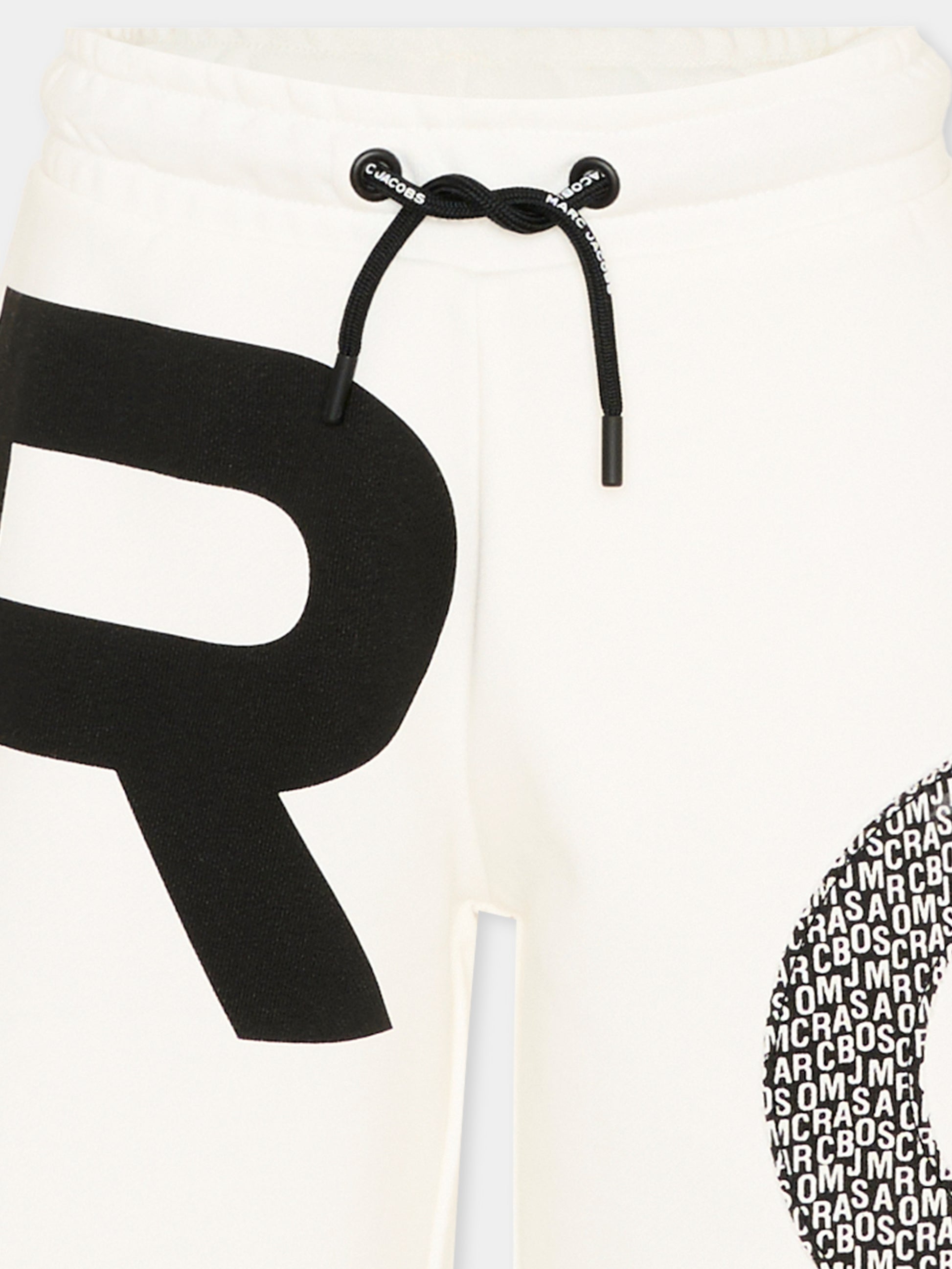 Shorts sportivi avorio per bambino con logo,Marc Jacobs,W60483 126