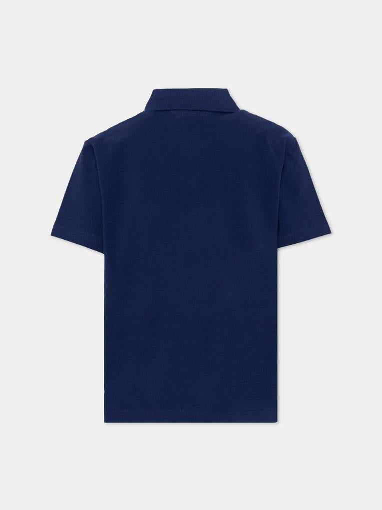 Polo azzurra per bambino con logo,Timberland,T60437 84N