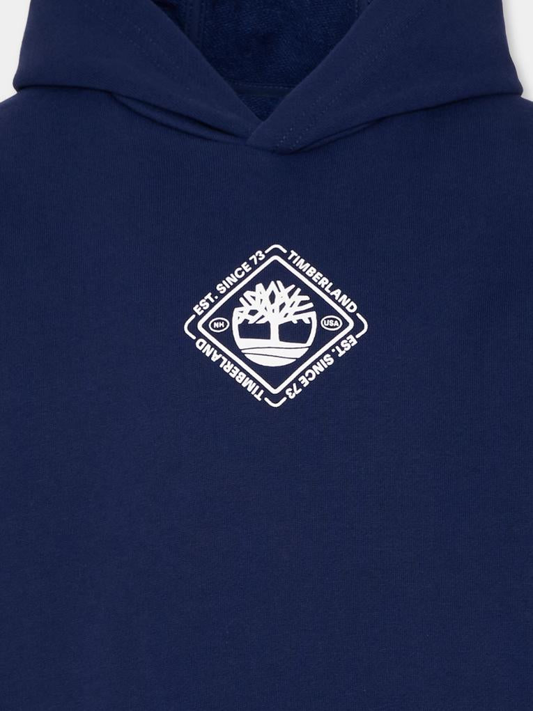 Felpa blu con logo per bambino,Timberland,T60443 84N