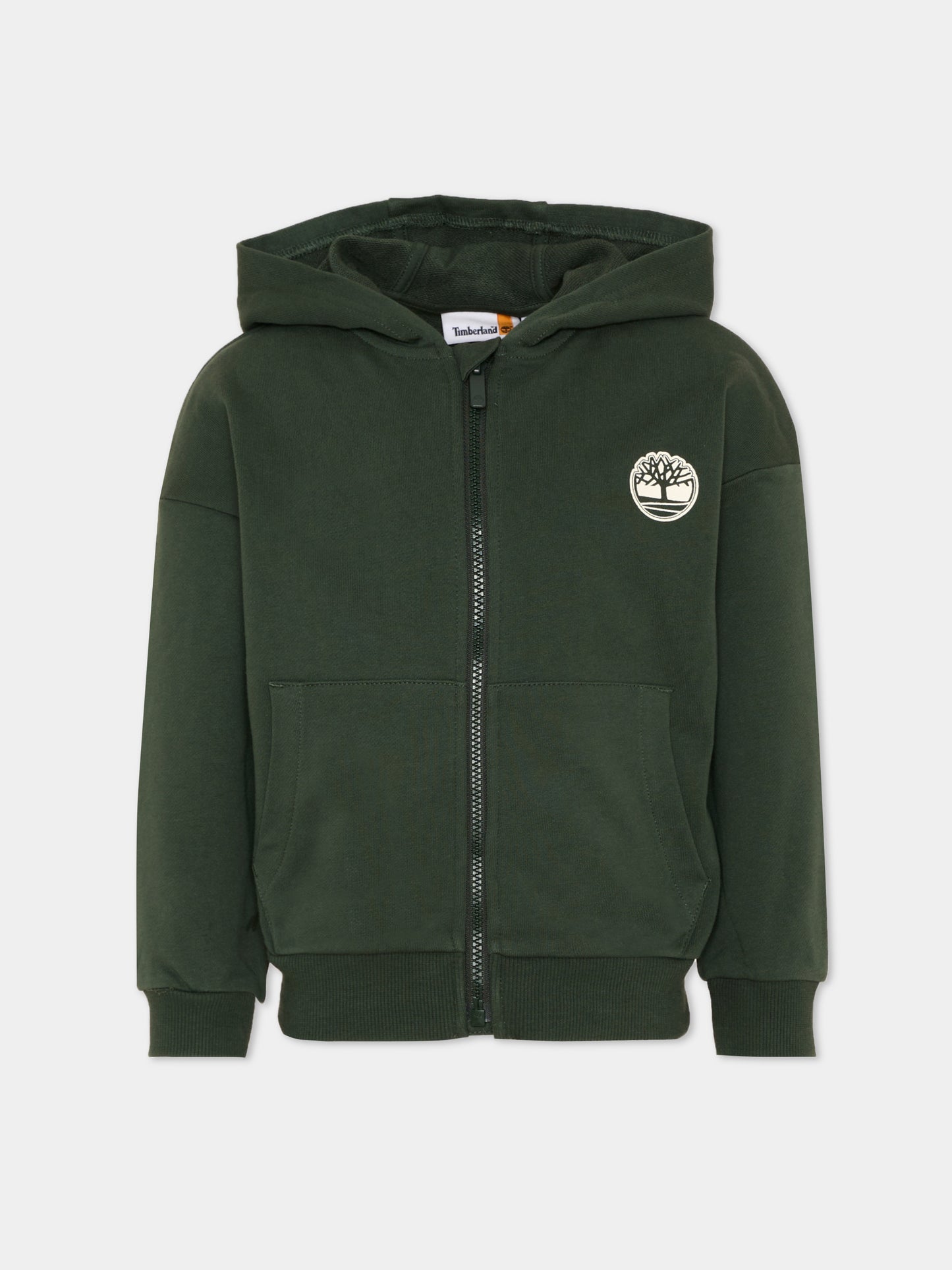 Cardigan verde per bambino con logo,Timberland,T60451 72A