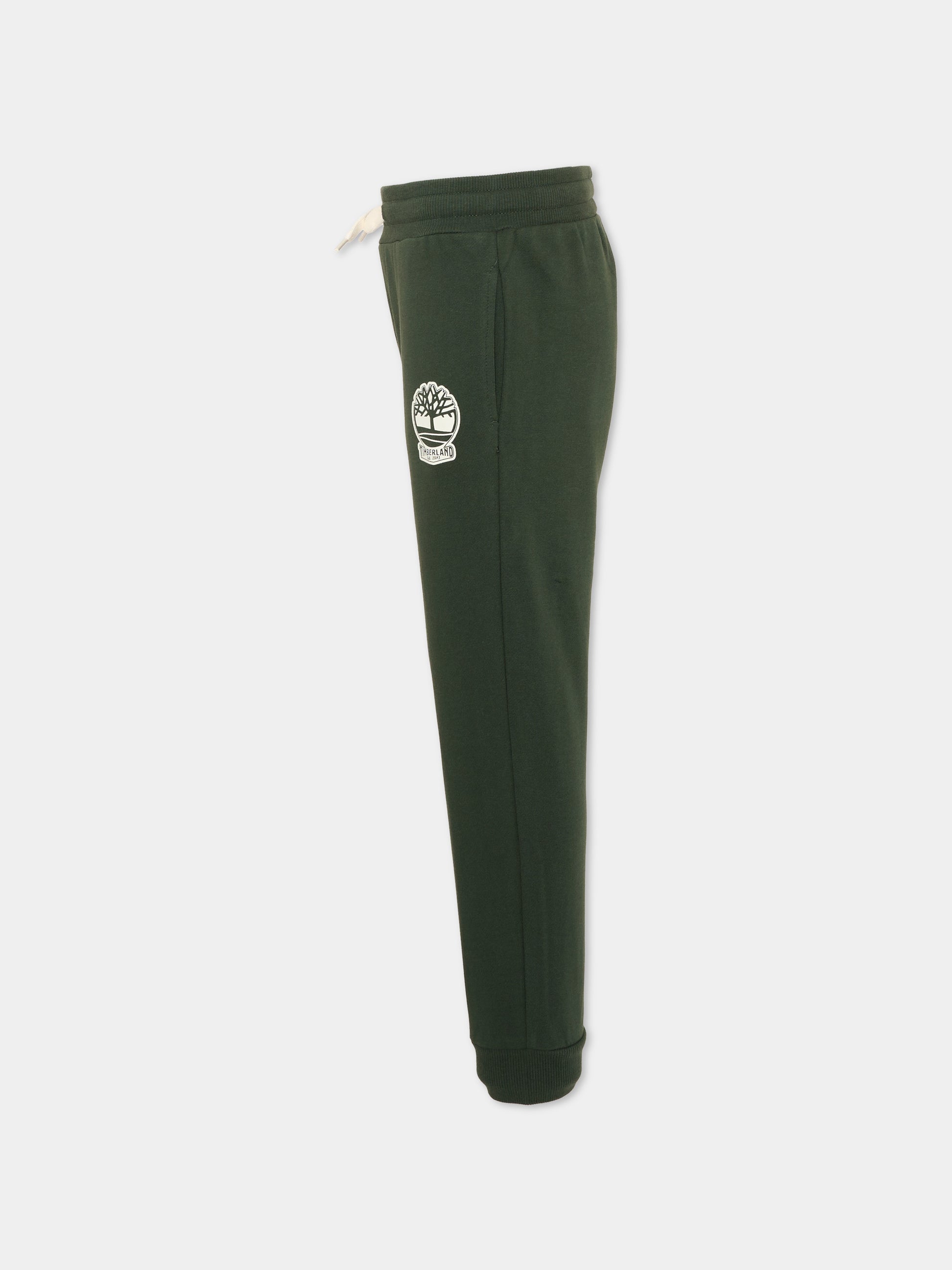 Pantaloni sportivi verdi per bambino con logo,Timberland,T60461 72A