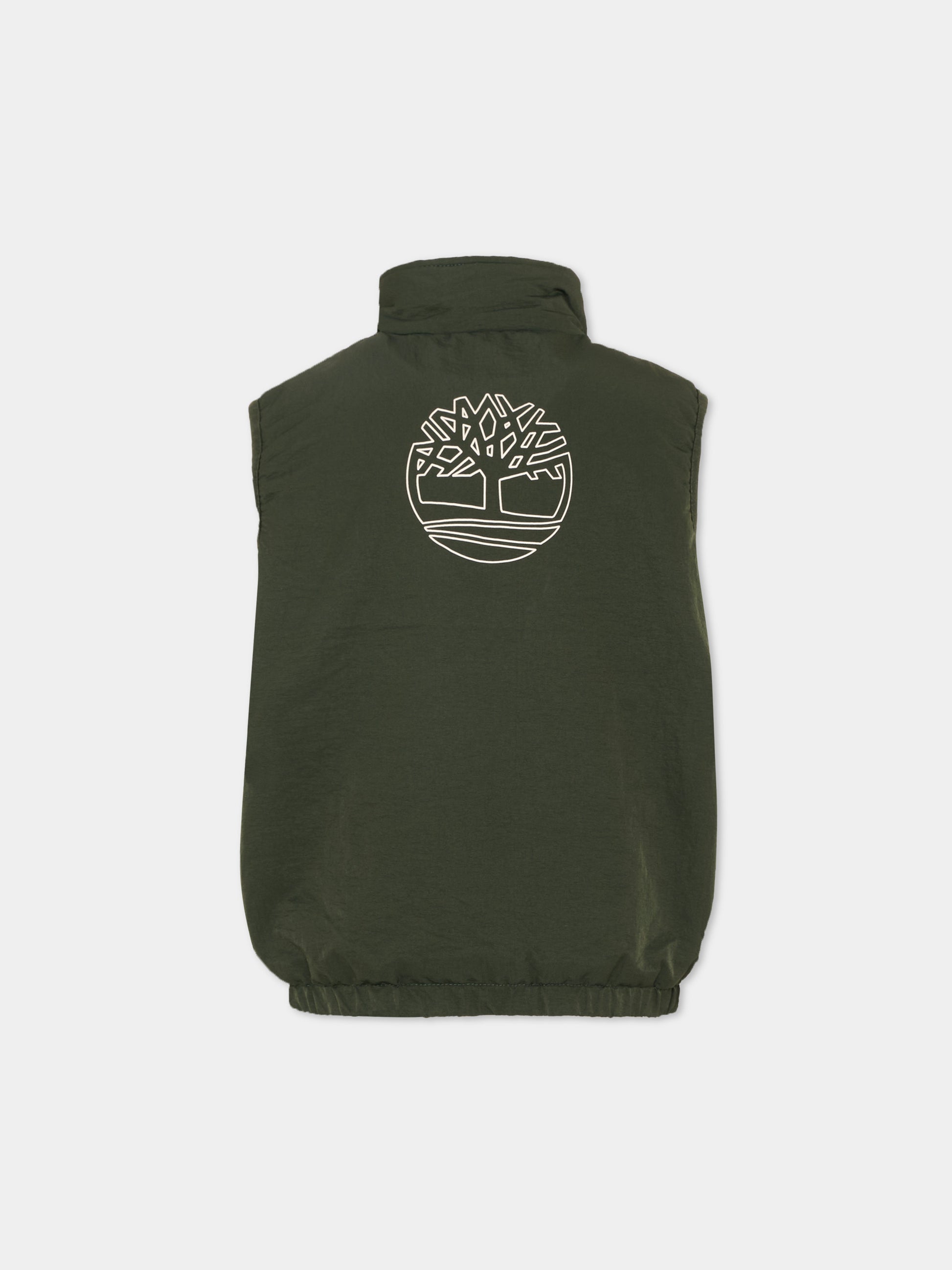 Gilet verde per bambino con Tree Logo,Timberland,T60480 72A