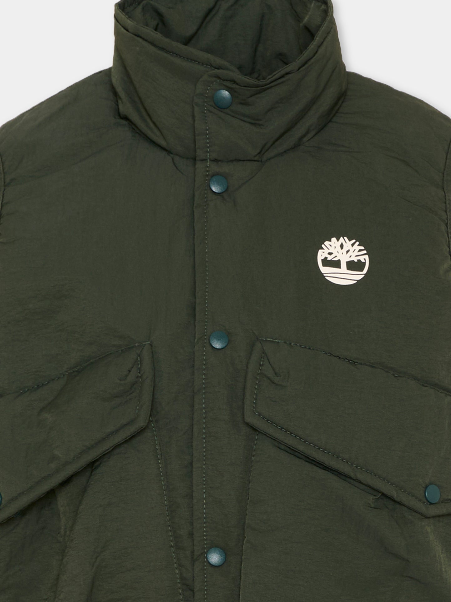 Gilet verde per bambino con Tree Logo,Timberland,T60480 72A