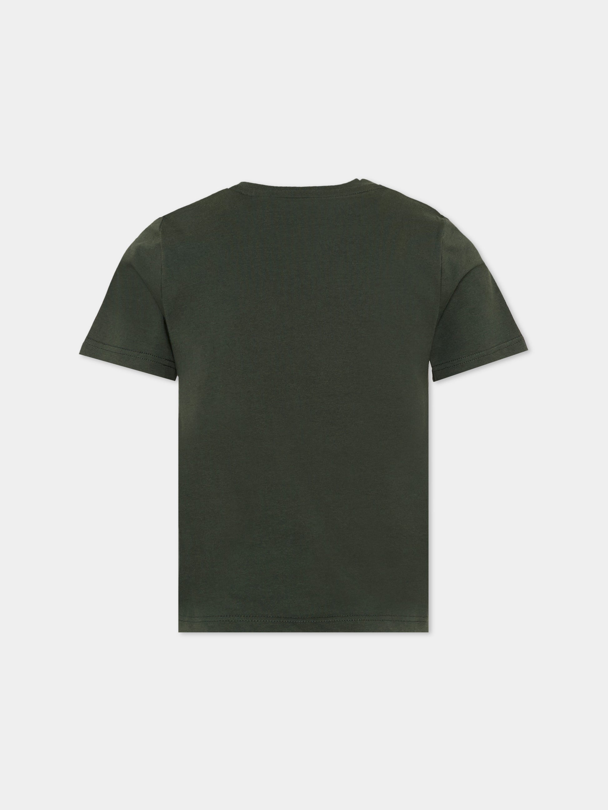T-shirt verde per bambino con logo,Timberland,T60506 72A