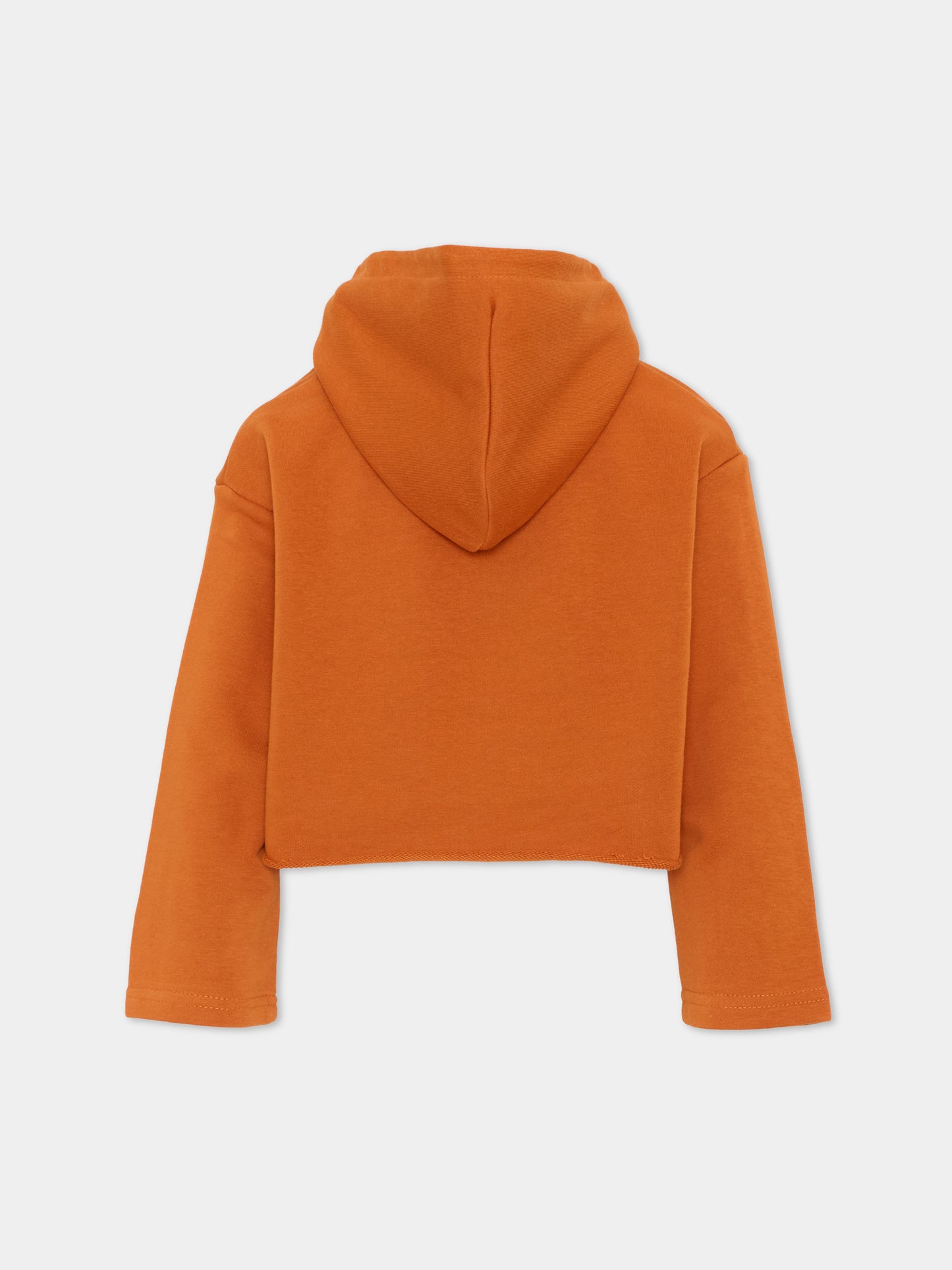 Felpa con cappuccio arancione per bambina cropped,Just Cavalli Kids,JGA26098FE ORANGE ORANGE