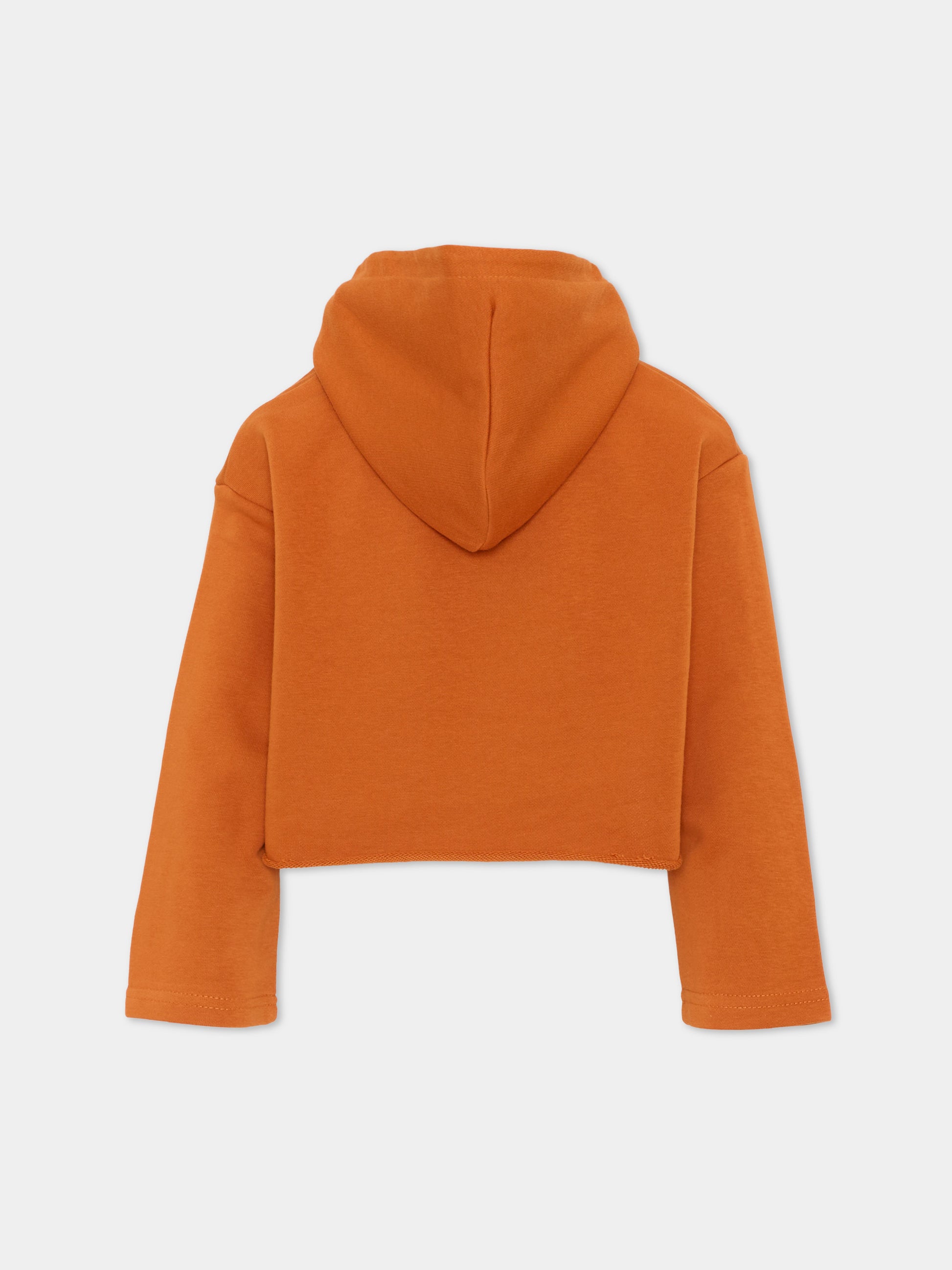 Felpa con cappuccio arancione per bambina cropped,Just Cavalli Kids,JGA26098FE ORANGE ORANGE
