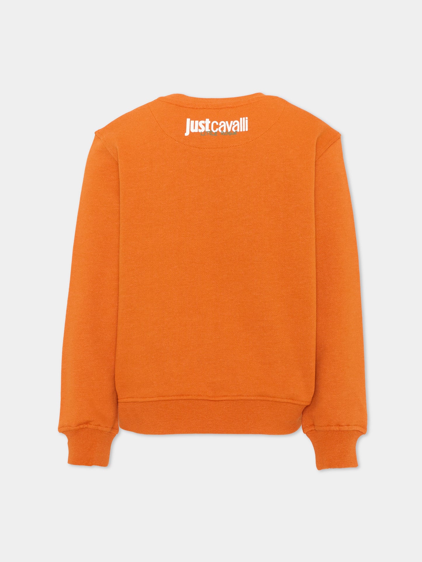 Felpa arancione per bambino con logo,Just Cavalli Kids,JBA26040FE ORANGE ORANGE