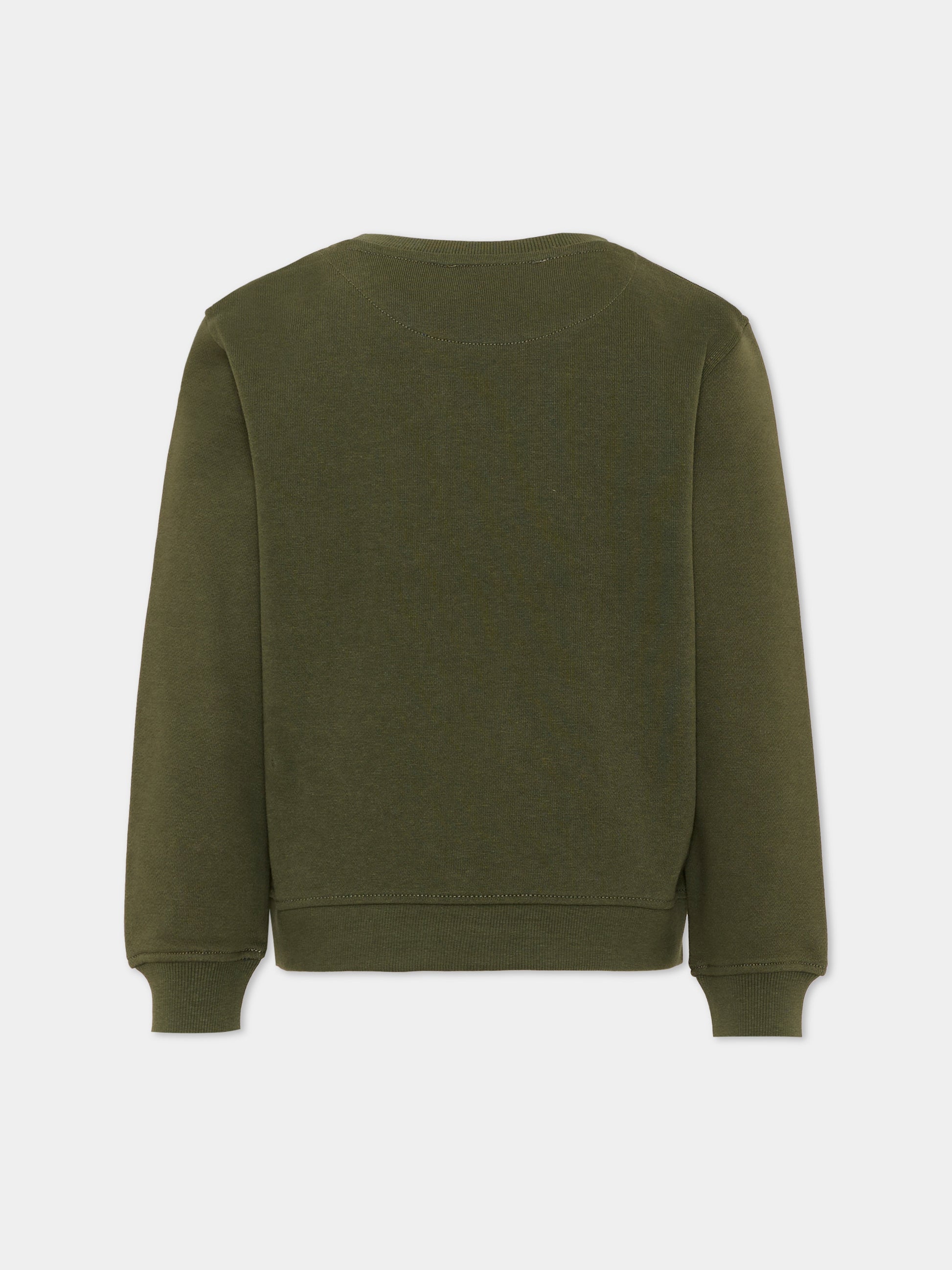 Felpa verde per bambino con logo,Just Cavalli Kids,JBA26031FE GREEN_DARK GREEN DARK