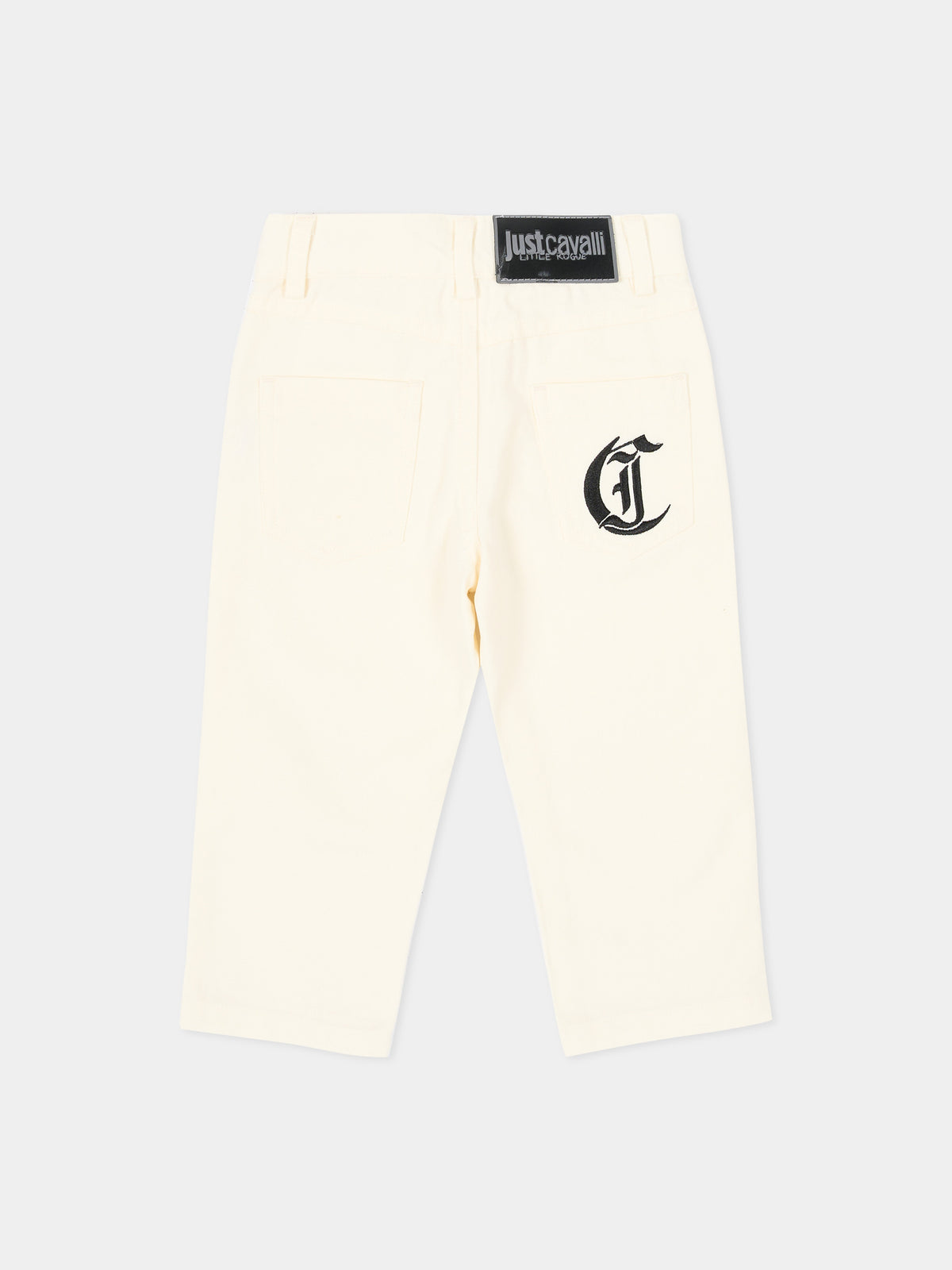 Pantalone avorio per neonato con logo,Just Cavalli Kids,JIA26040PA MARSHMAL. MARSHMALLOW