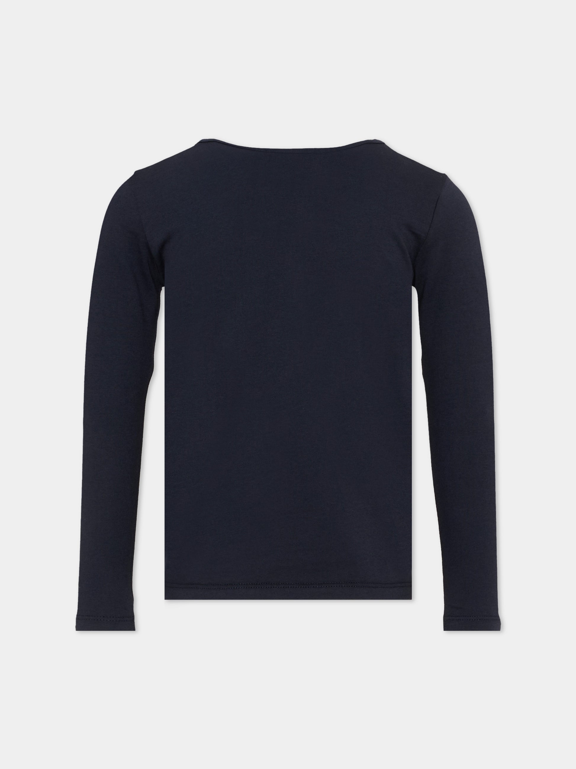 T-shirt blu per bambina con ciliegie,Bonpoint,W06GTSK00013 170
