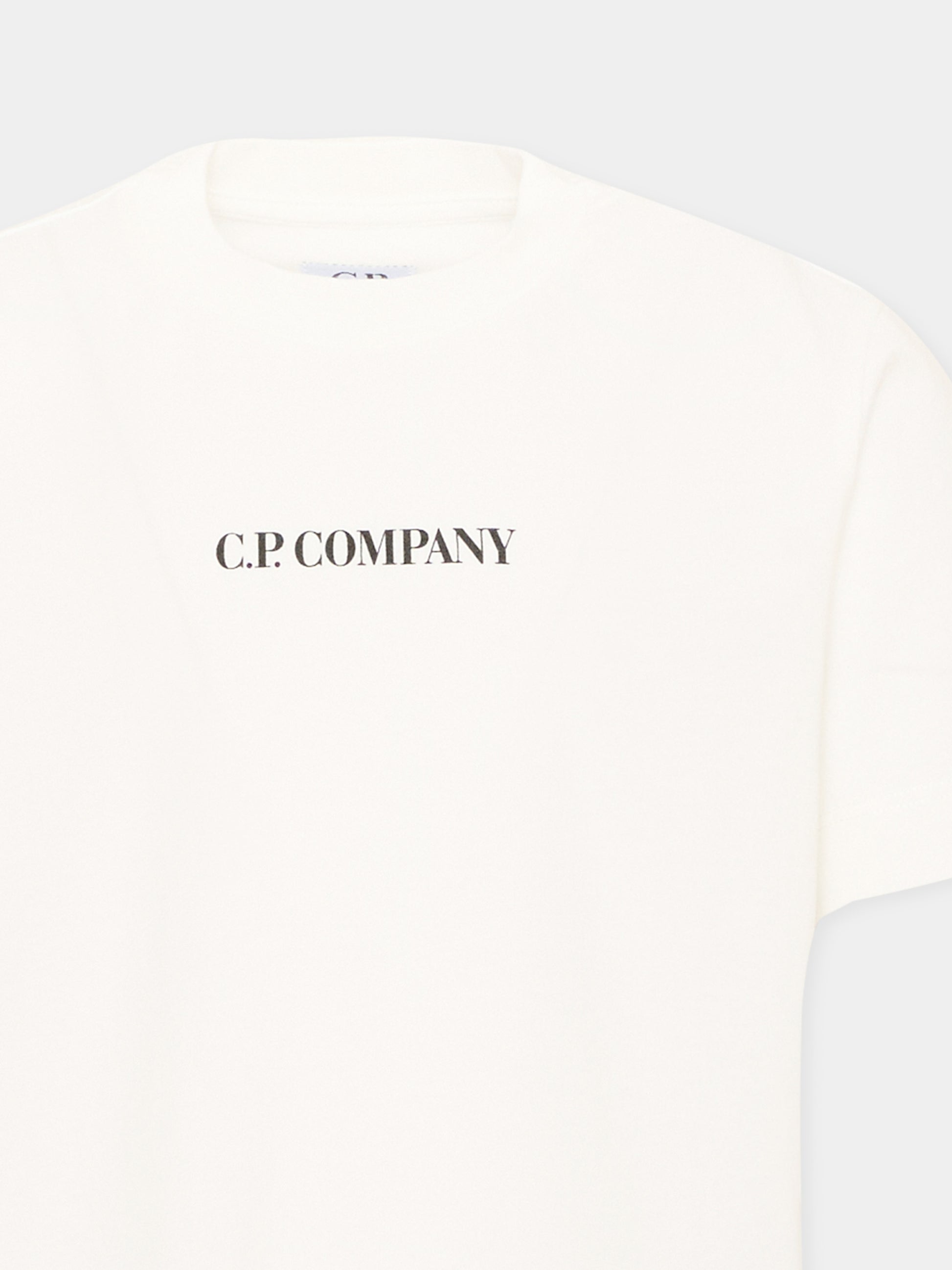 T-Shirt bianca per bambino con logo,C. P. Company,CMM00U LAA17 10135