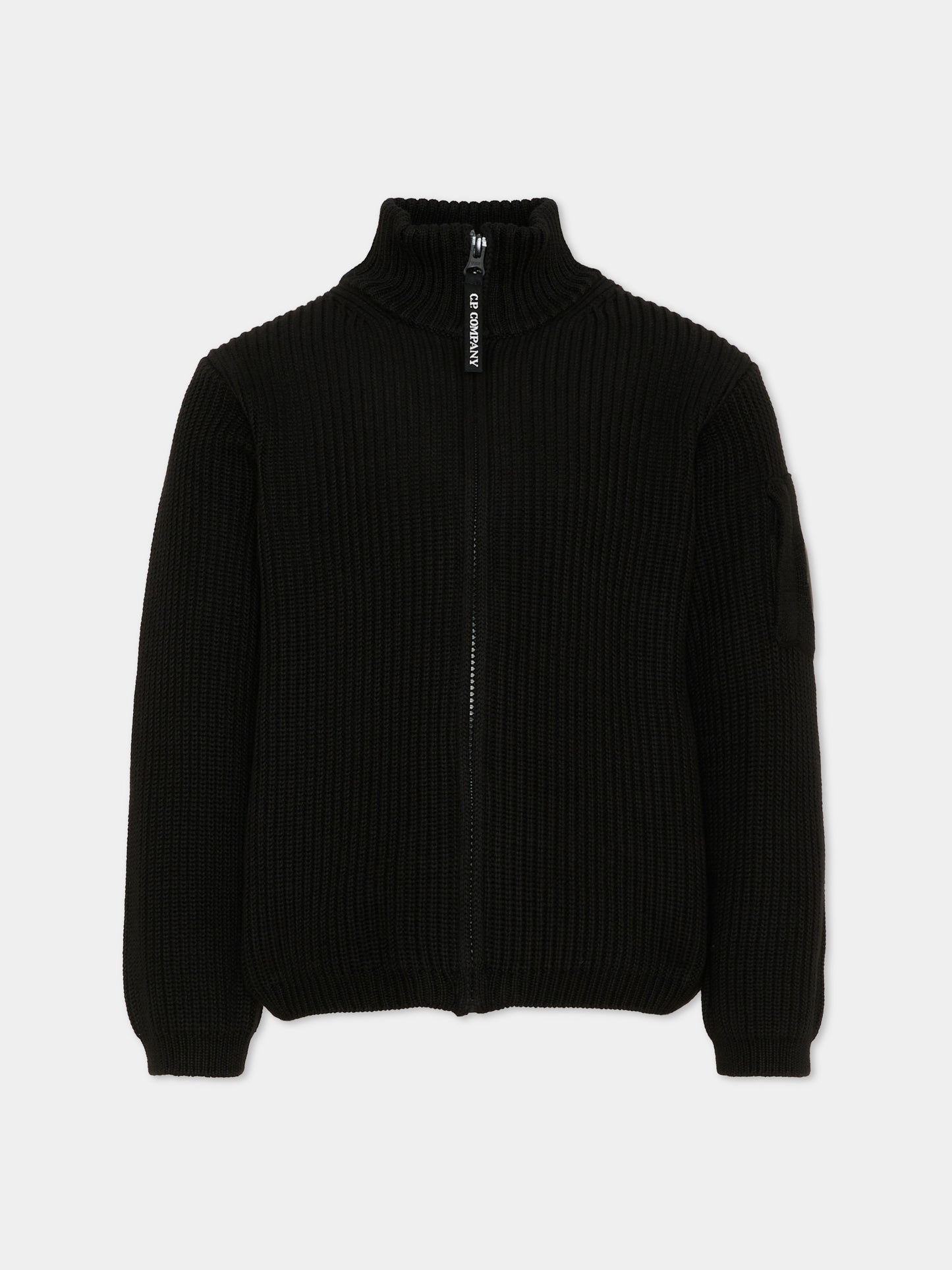 Maglione nero per bambino con zip,C. P. Company,CMW00P LHE36 60100