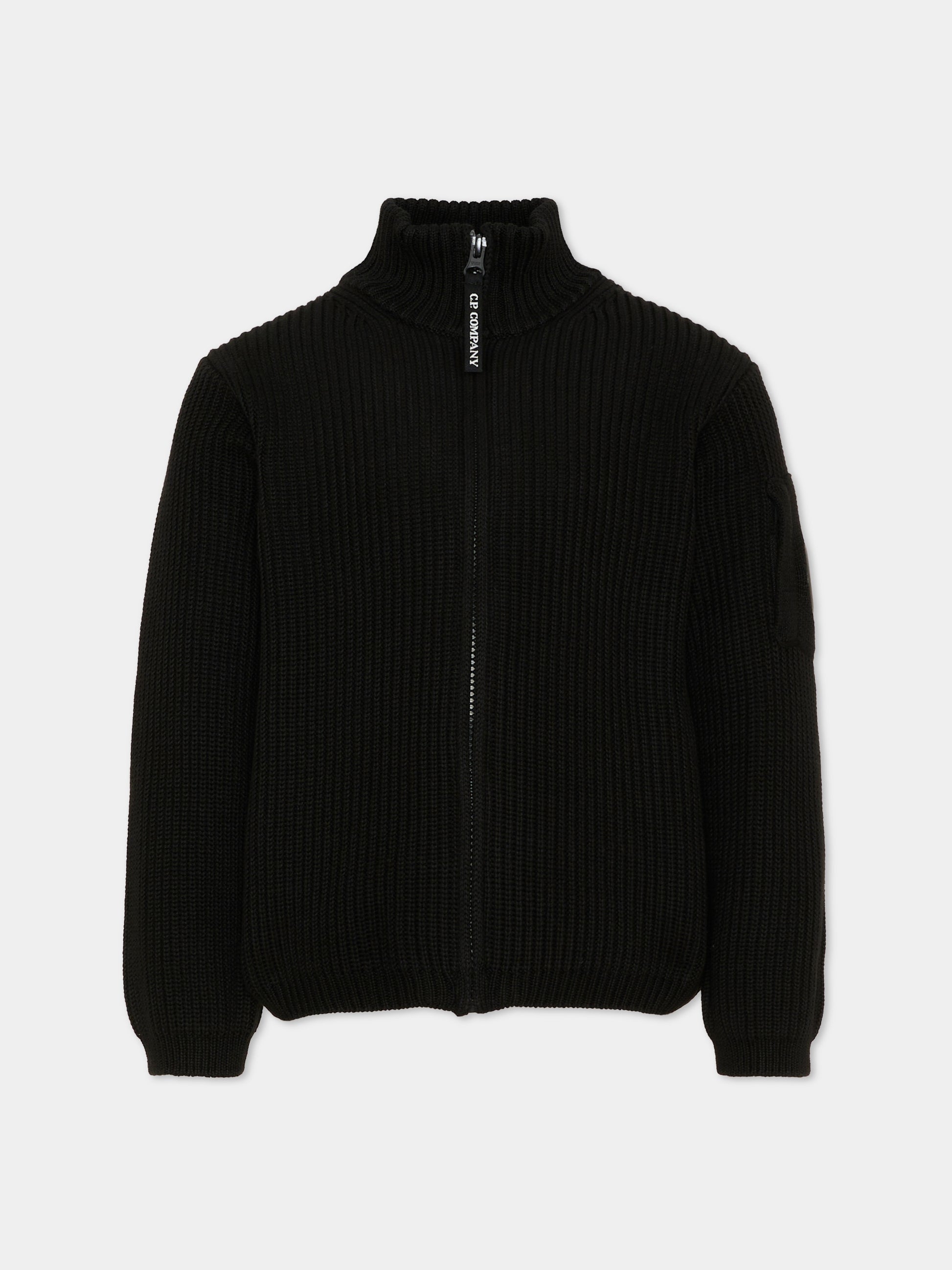 Maglione nero per bambino con zip,C. P. Company,CMW00P LHE36 60100