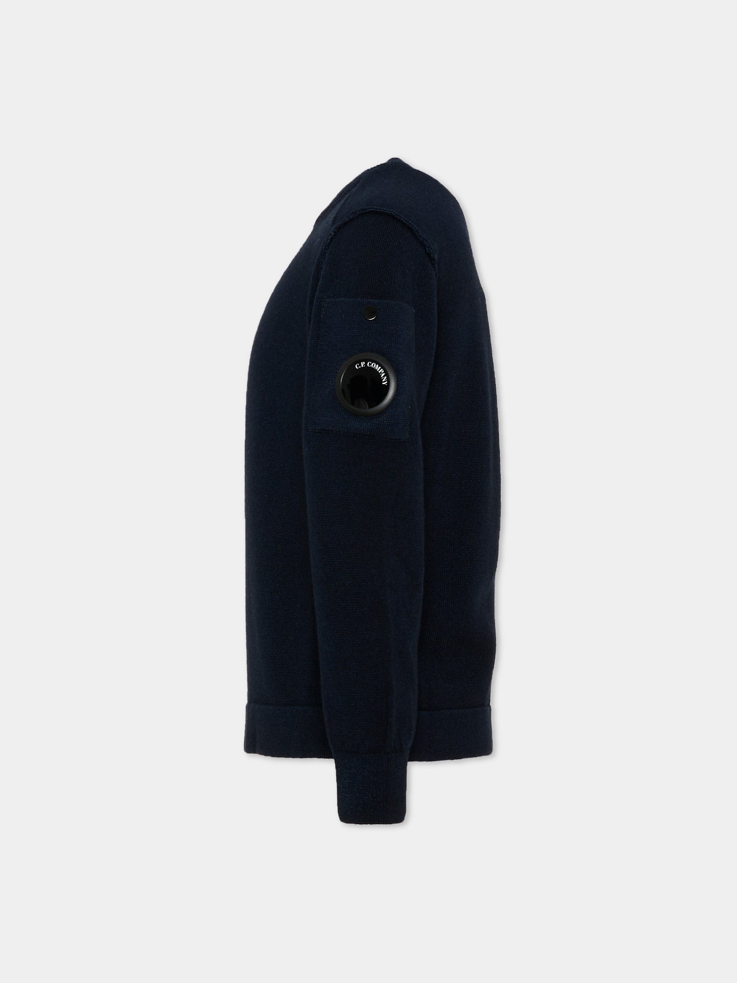 Maglione blu per bambino con tasca,C. P. Company,CNW009 LHC01 41150