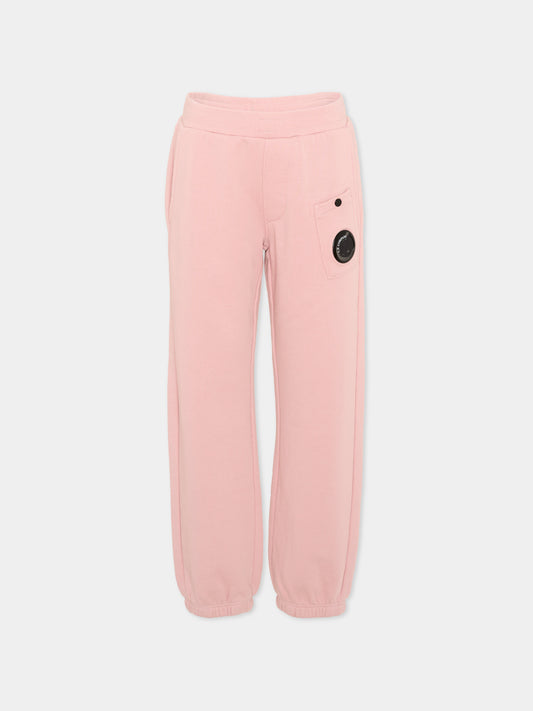 Pantalone rosa con logo applicato,C. P. Company,CUP01K LCA76 50504