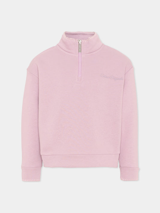 Felpa rosa per bambina con logo,Colmar Originals Kids,3641 3ZN 743