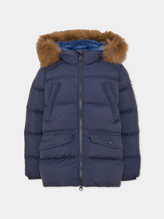 Piumino blu per bambino con cappuccio,Colmar Originals Kids,34000056E 4ZP 68