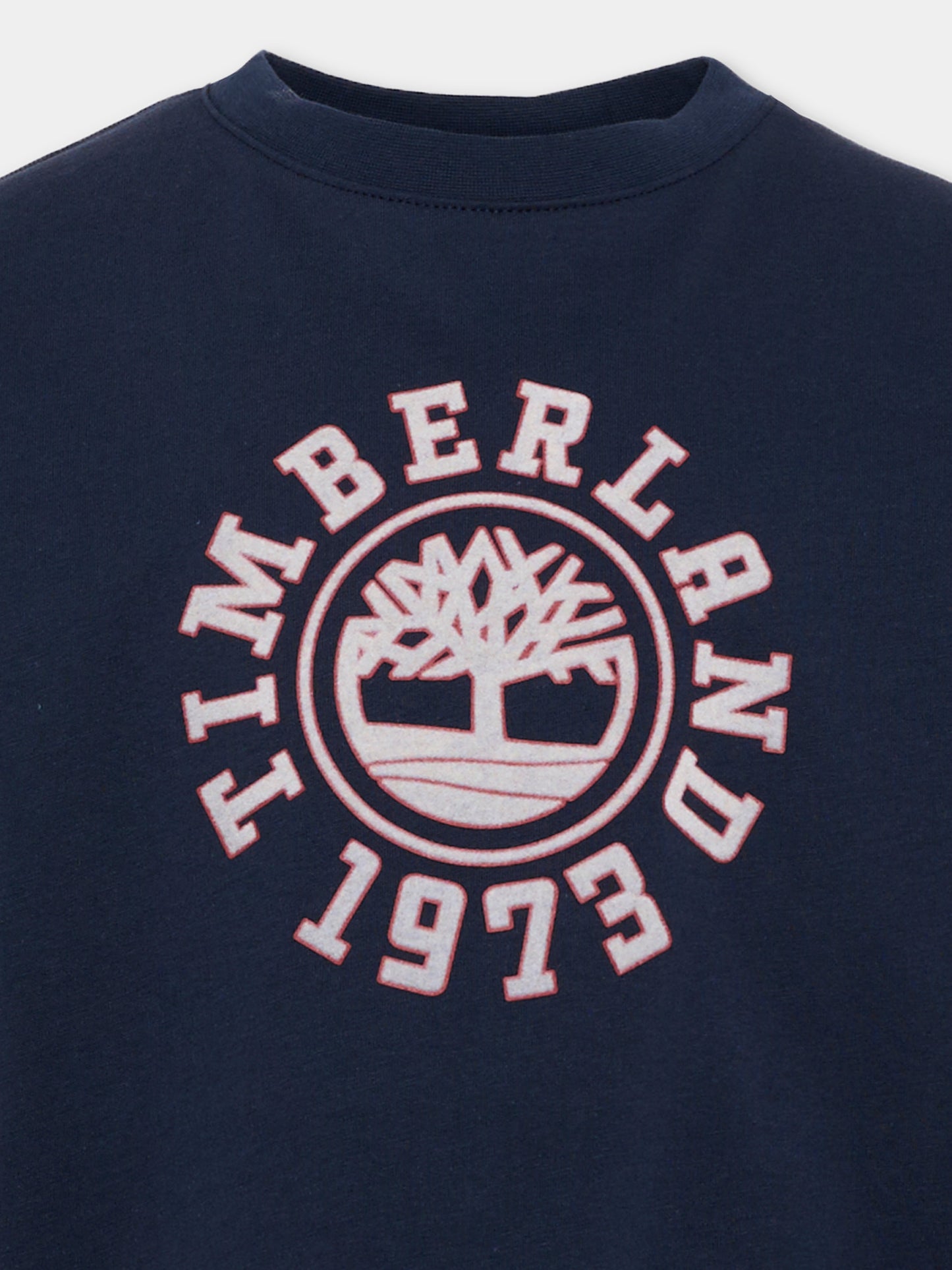 T-shirt a manica lunga blu con logo,Timberland,T61049 849
