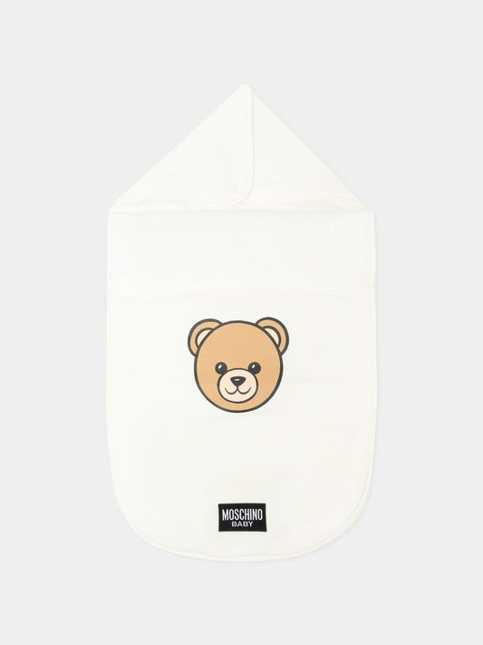 Sacco nanna avorio per neonati con Teddy Bear,Moschino Kids,MNE00P LCA40 10063
