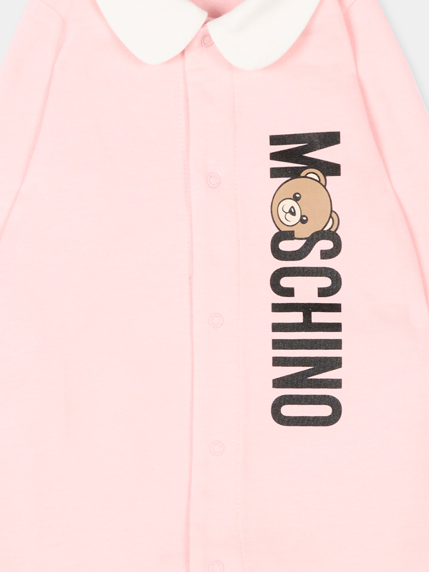 Tutina rosa per neonata con logo,Moschino Kids,MUY08S LCA63 50209