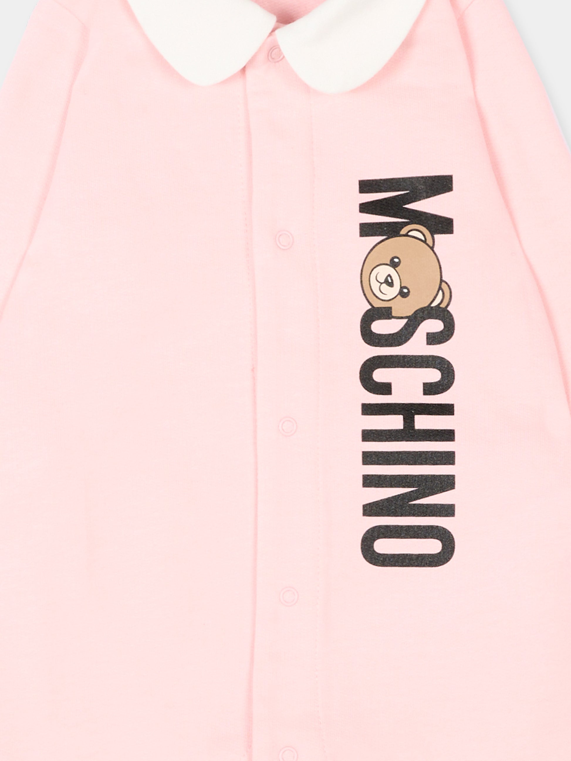 Tutina rosa per neonata con logo,Moschino Kids,MUY08S LCA63 50209