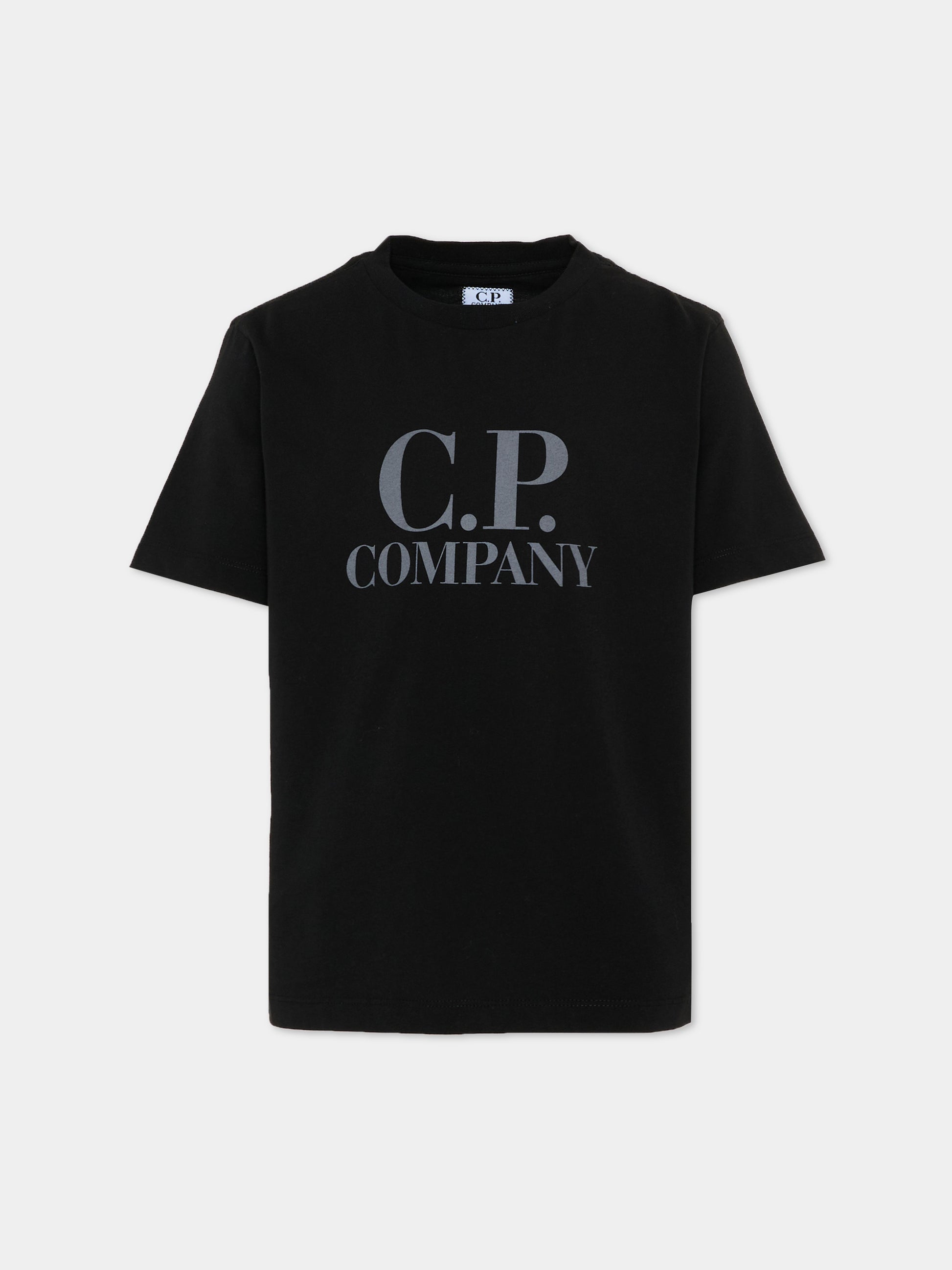 T-shirt nera per bambino con logo,C. P. Company,COM006 LAA17 60100
