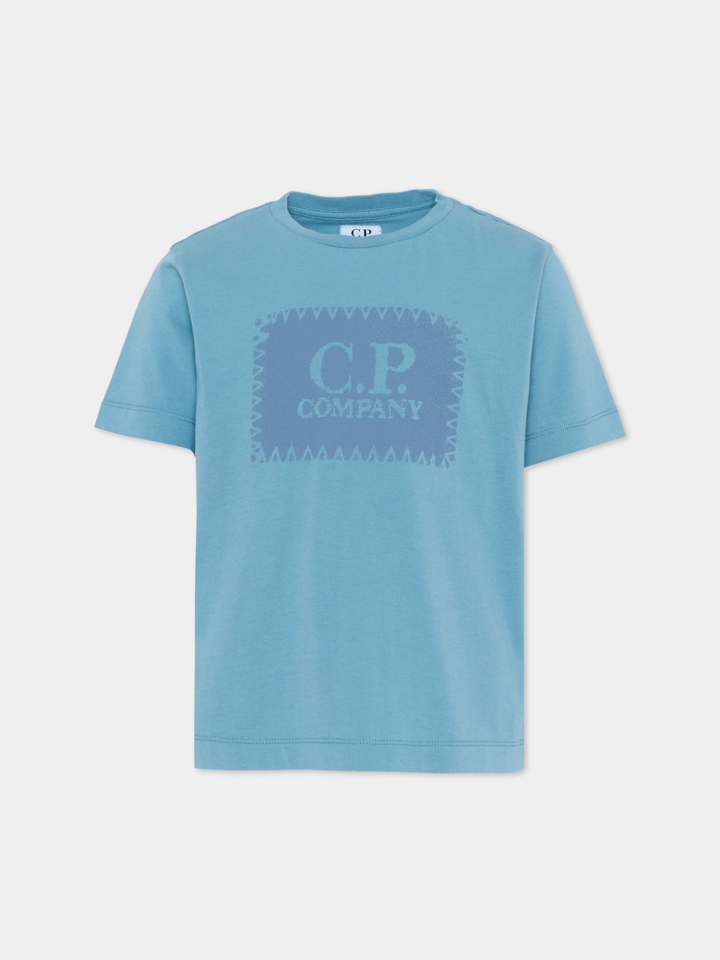 T-Shirt blu per bambino con logo,C. P. Company,CUM00T LAA17 40589