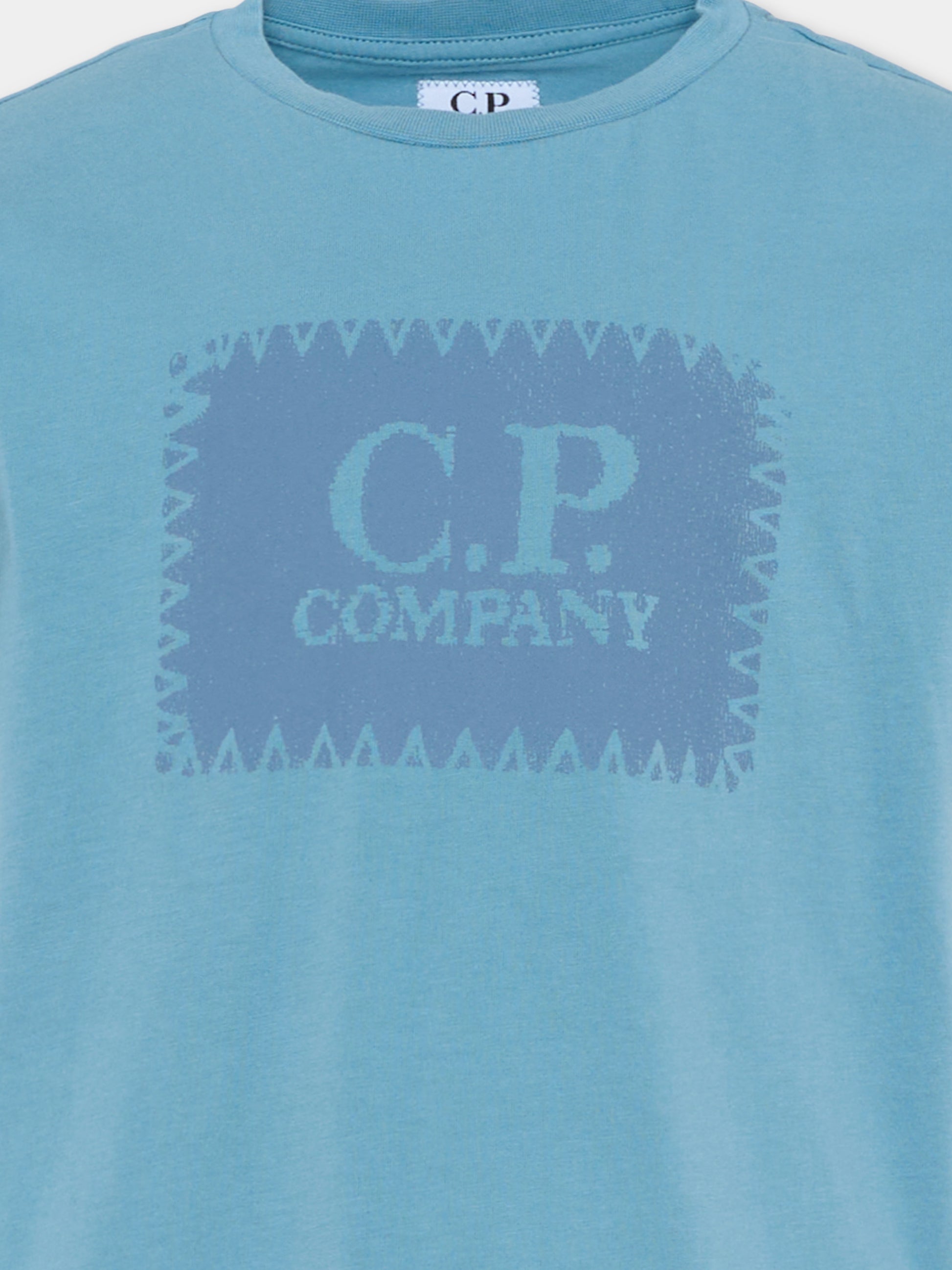 T-Shirt blu per bambino con logo,C. P. Company,CUM00T LAA17 40589