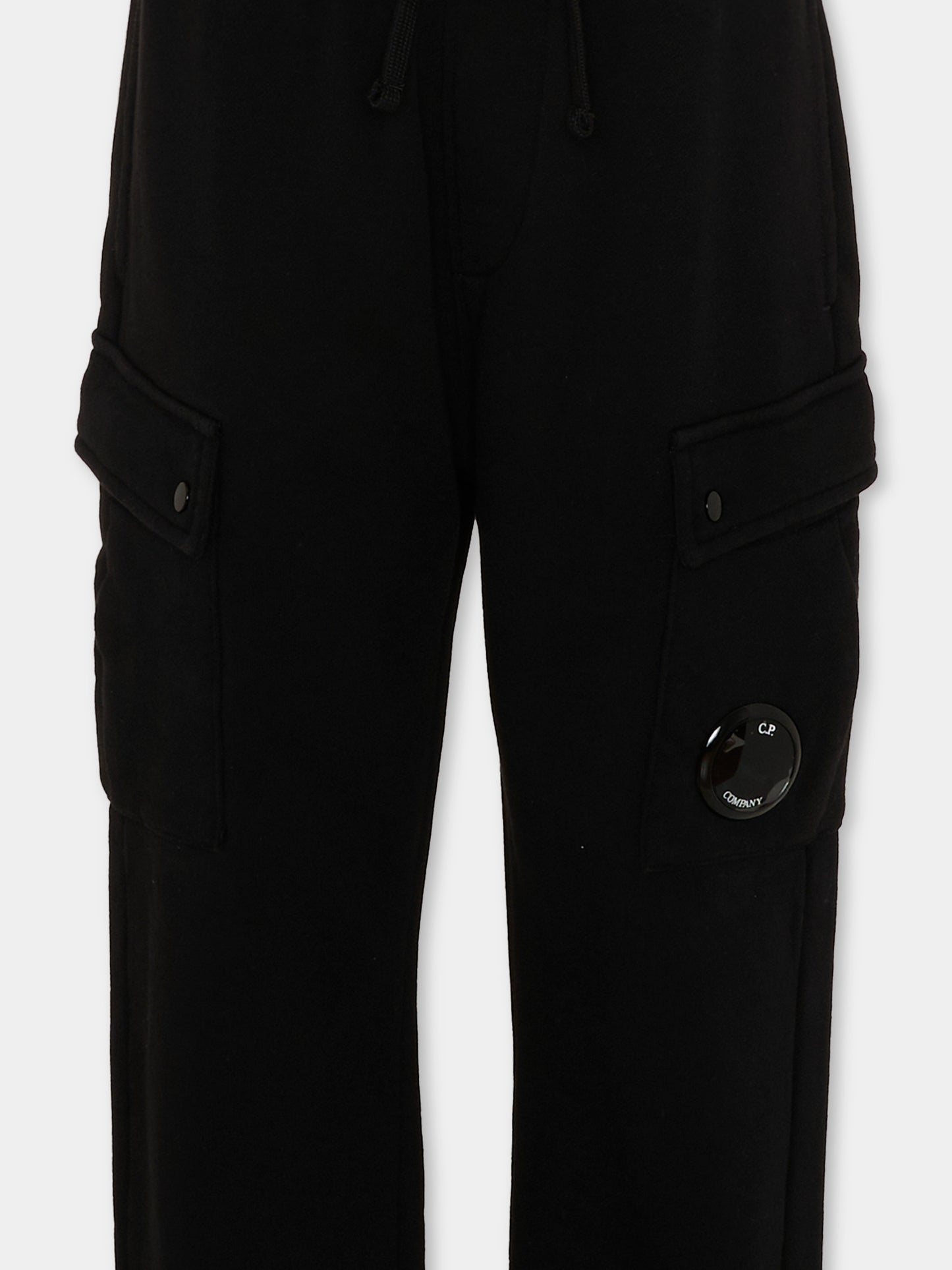 Pantaloni casual neri per bambino con lente,C. P. Company,CUP00Z LCA76 60100