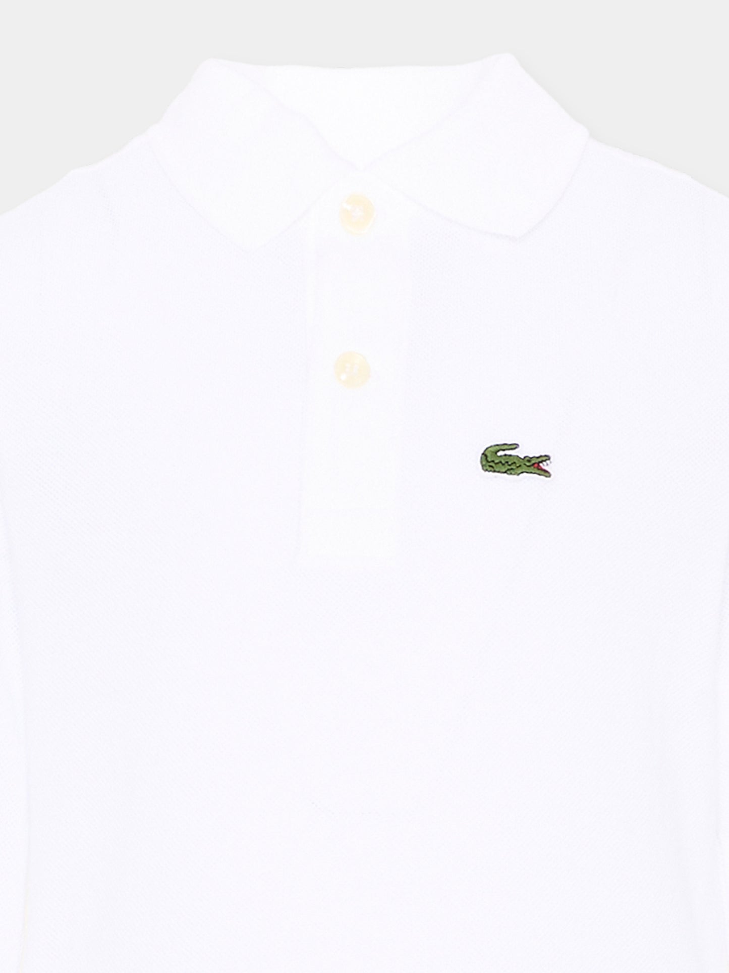 Polo bianca per bambino con logo,Lacoste,7387 W8L