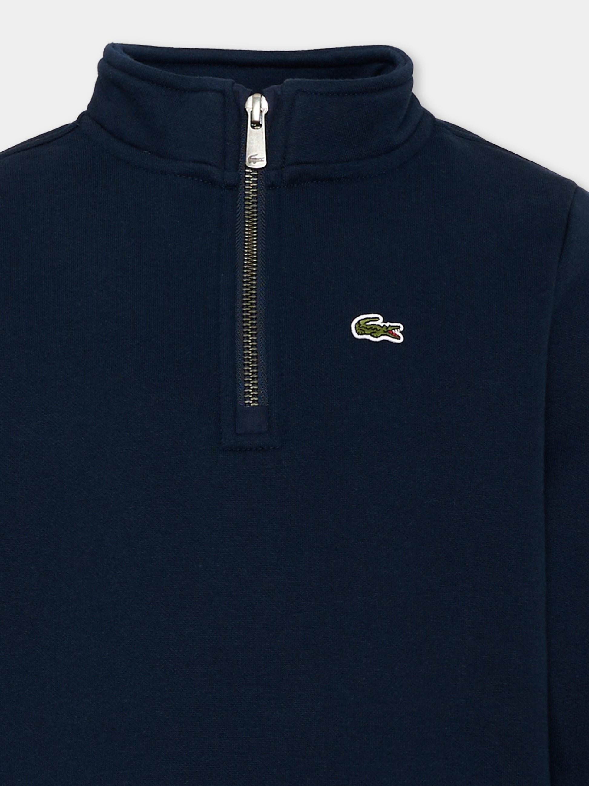 Felpa blu per bambini con zip,Lacoste,7030 UGW