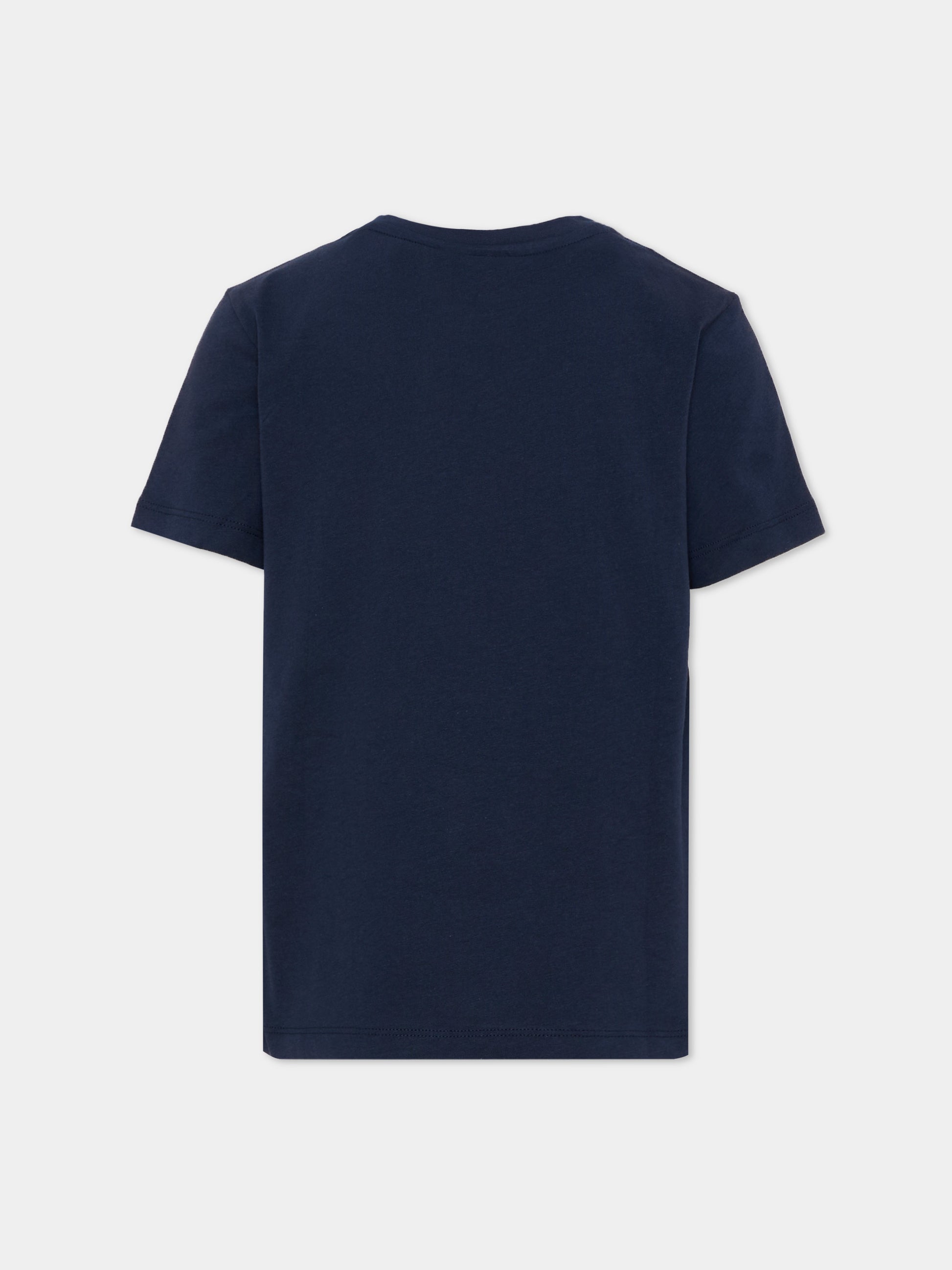 T-shirt blu per bambini con logo,Lacoste,7867 UGW