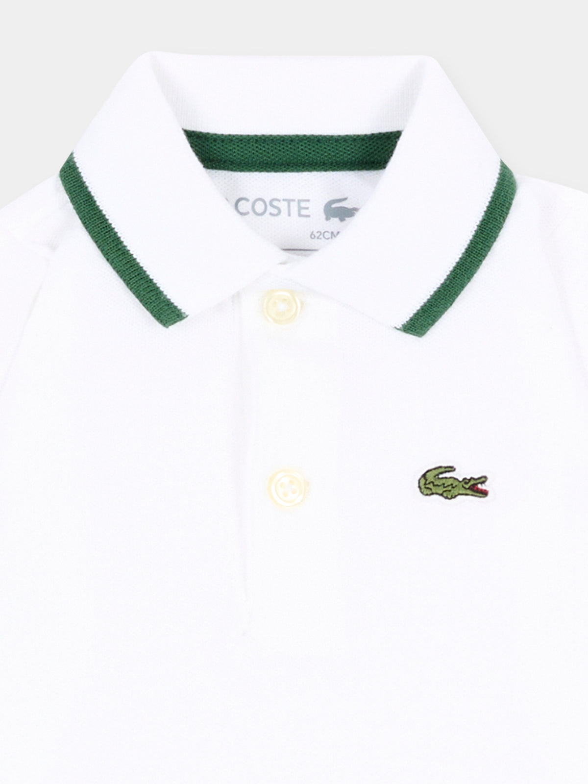 Tutina bianca per neonato con logo,Lacoste,7185 W8L