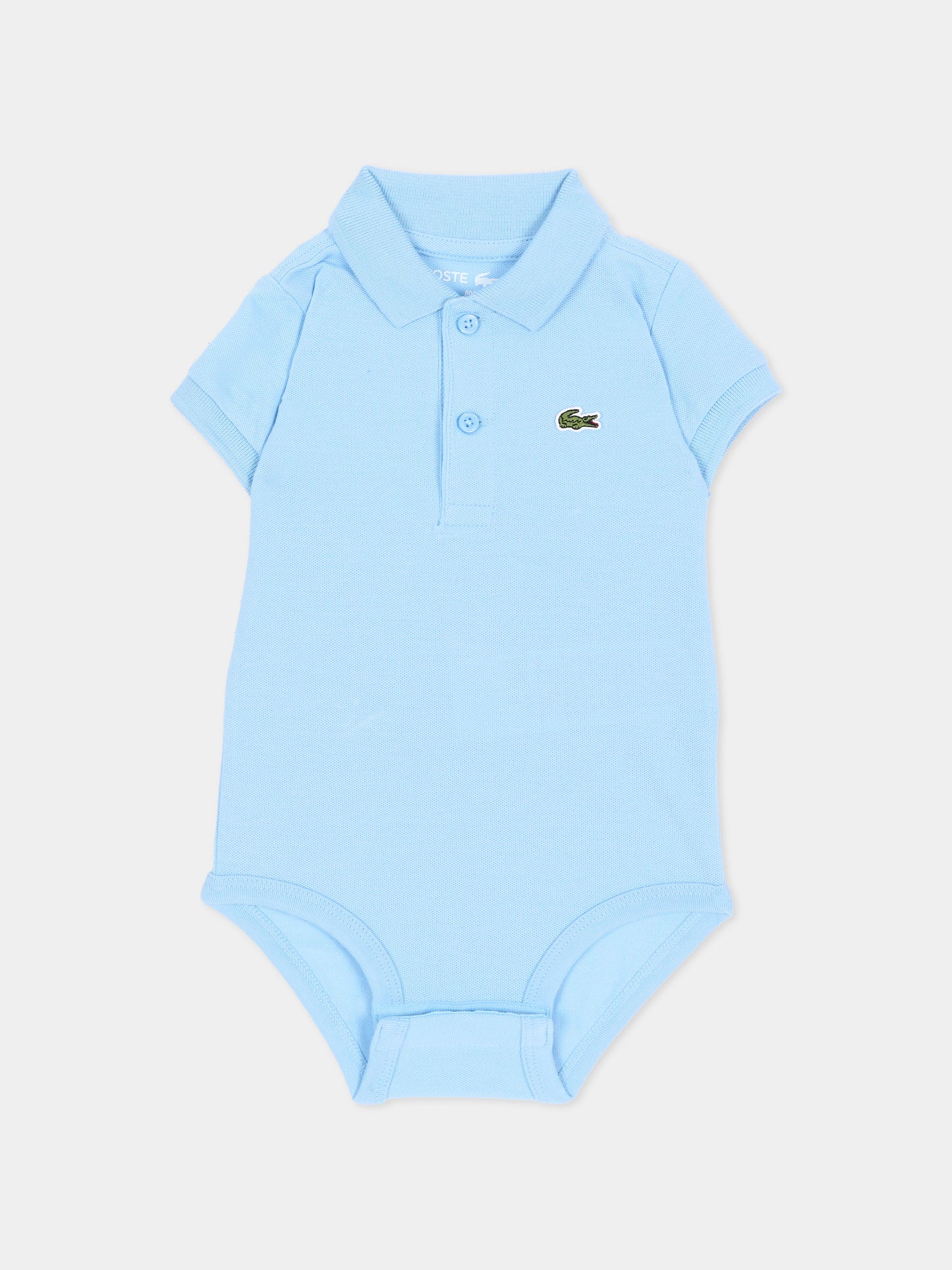 Body azzurro per neonato con polo,Lacoste,7118 HBP