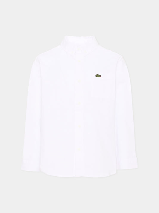 Camicia bianca per bambino con logo,Lacoste,7148 W8L