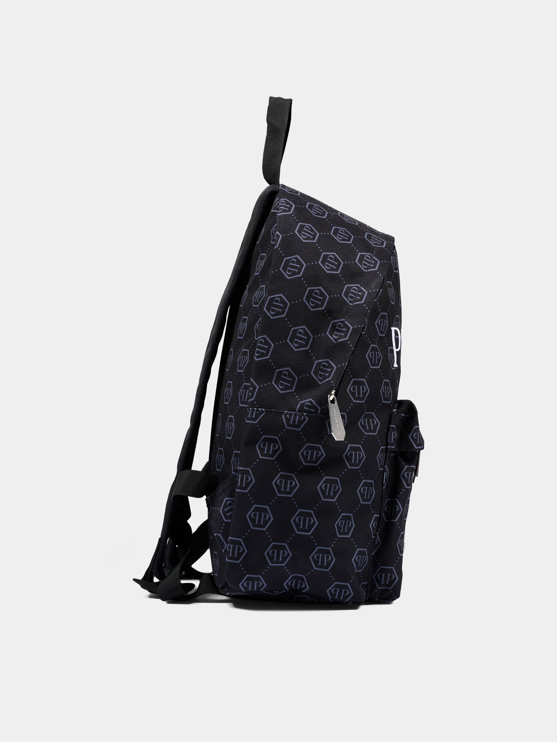 Zaino nero per bambino con monogram,Philipp Plein Junior,F6PHJBBP141 110