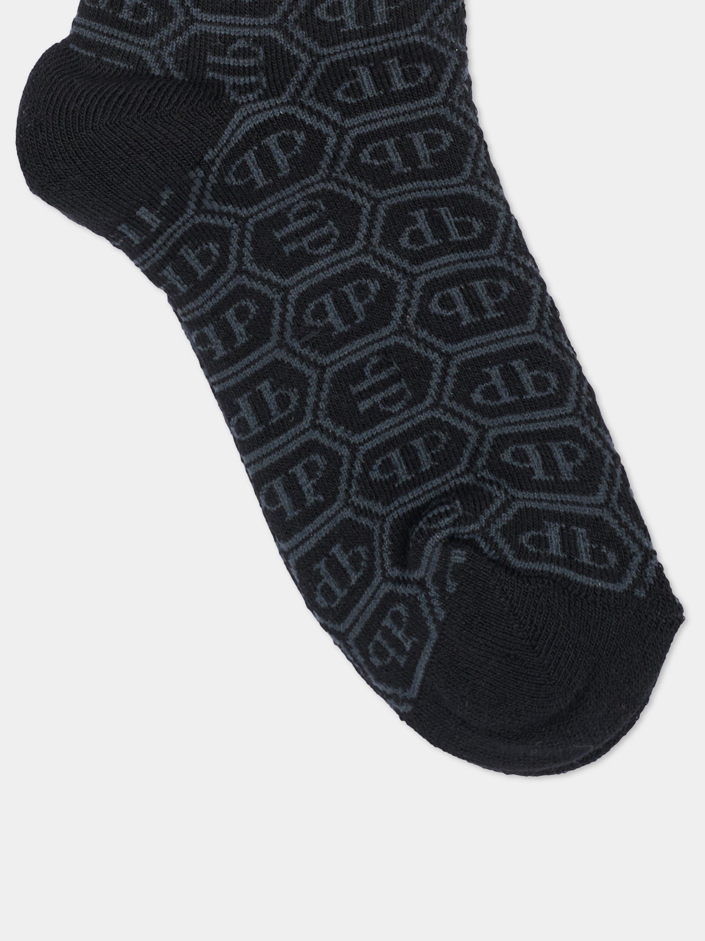 Calze nere per bambino con monogram,Philipp Plein Junior,F6PHJBSO142 110