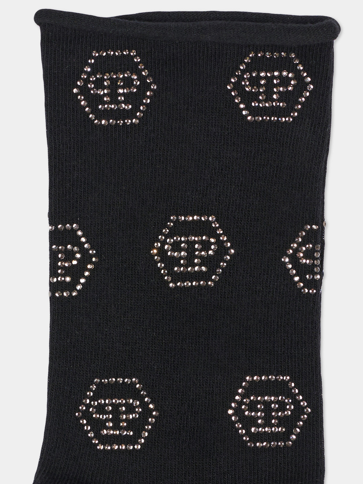 Calze nere per bambina con strass,Philipp Plein Junior,F6PHJGSO173 110