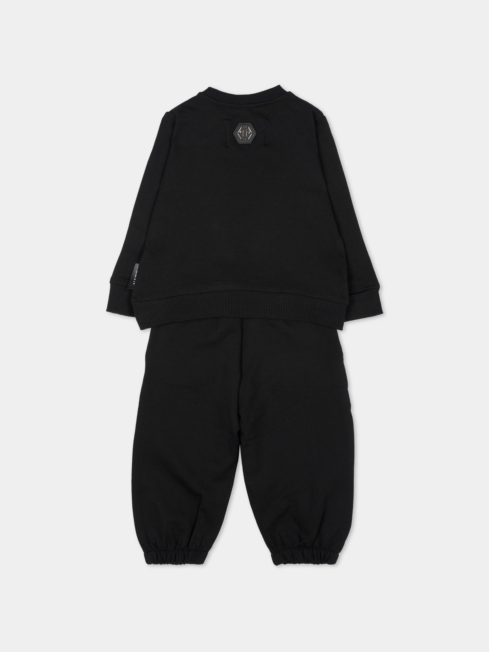 Completo sportivo lungo nero per neonato,Philipp Plein Junior,F6PHNBTP176 110