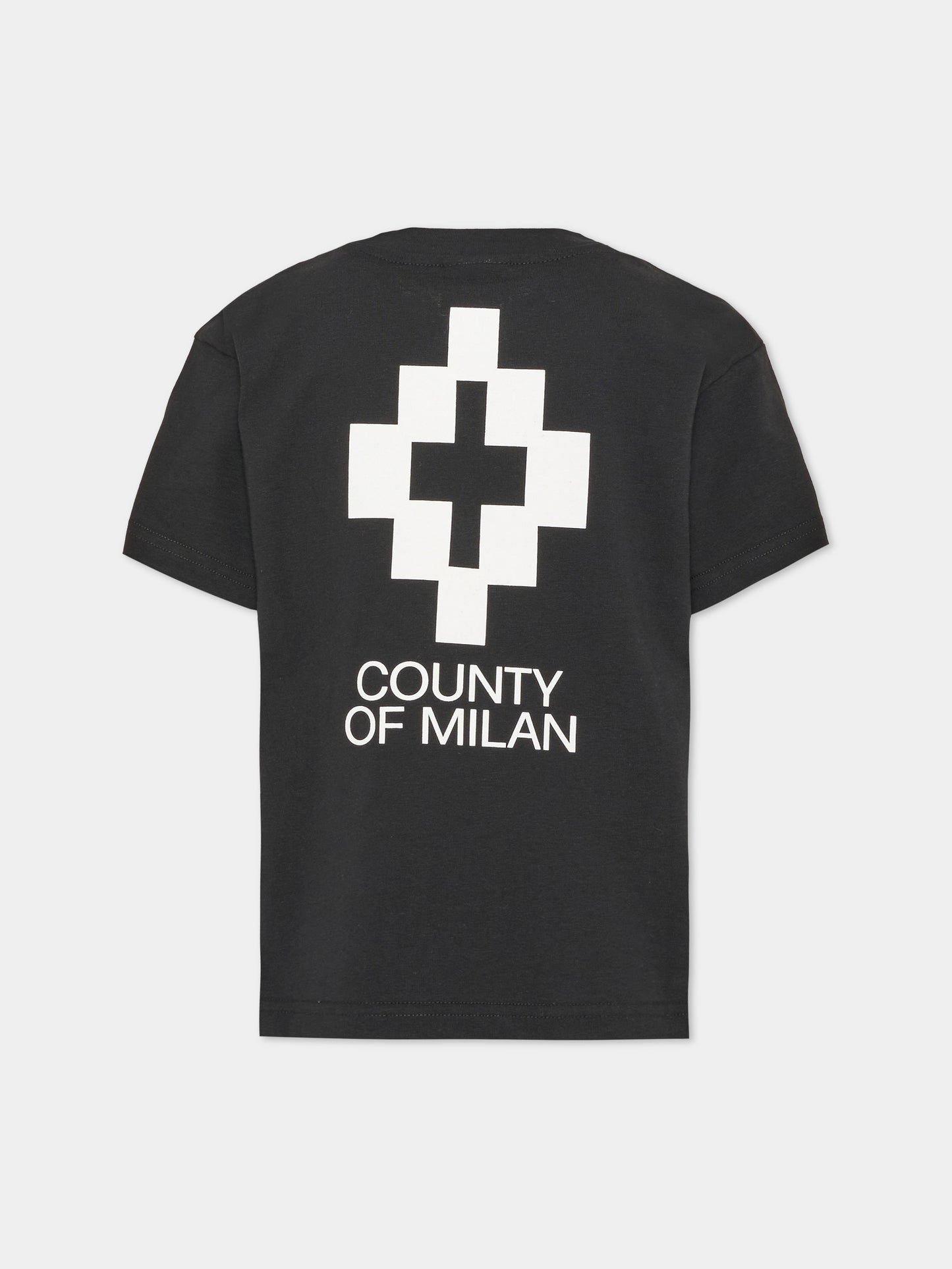 T-shirt nera per bambino con logo,County Of Milan Kids,F6CMJBTH049 110