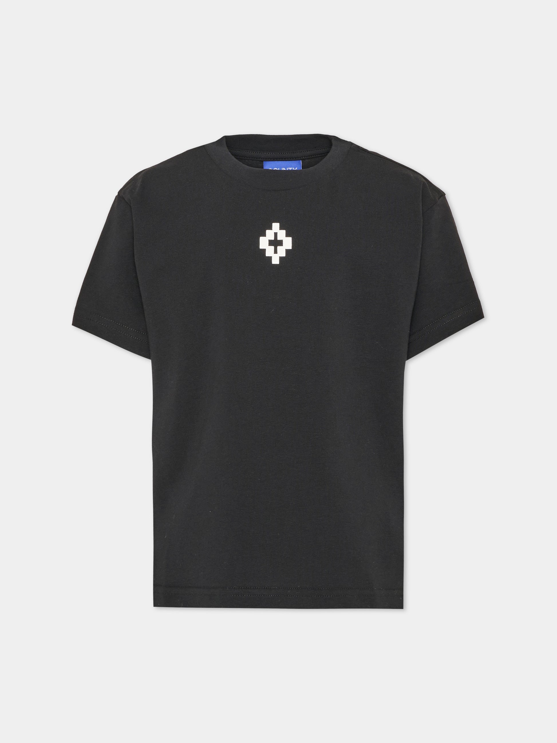 T-shirt nera per bambino con logo,County Of Milan Kids,F6CMJBTH049 110