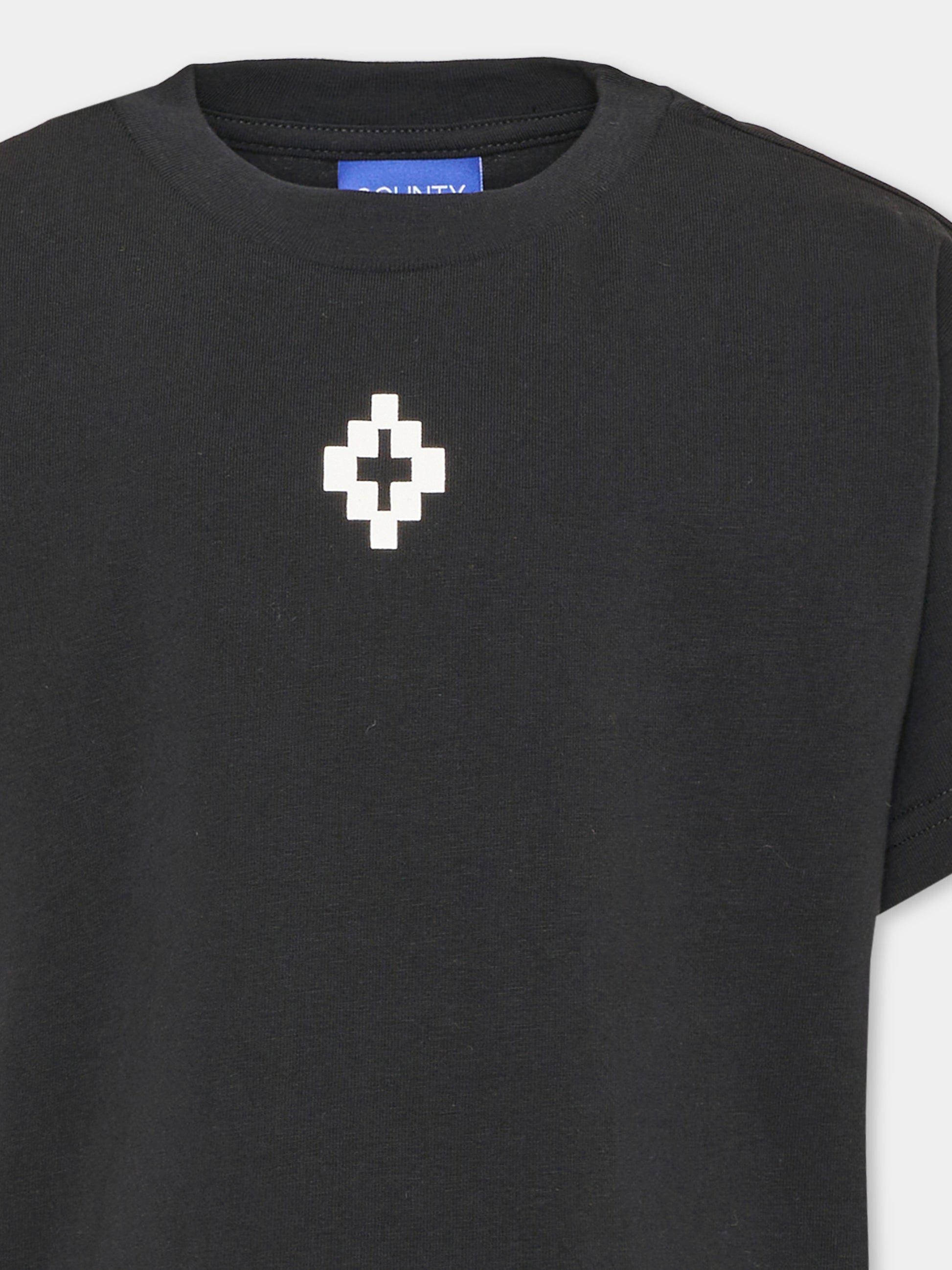 T-shirt nera per bambino con logo,County Of Milan Kids,F6CMJBTH049 110
