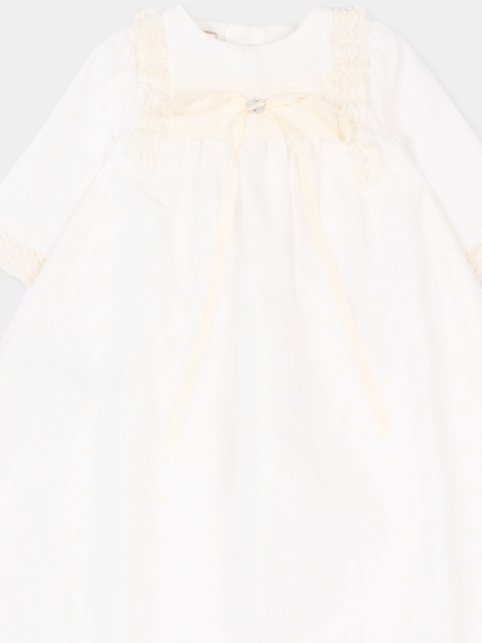 Abito avorio per neonata in pizzo,Paz Rodríguez,008 153241 60 T2079