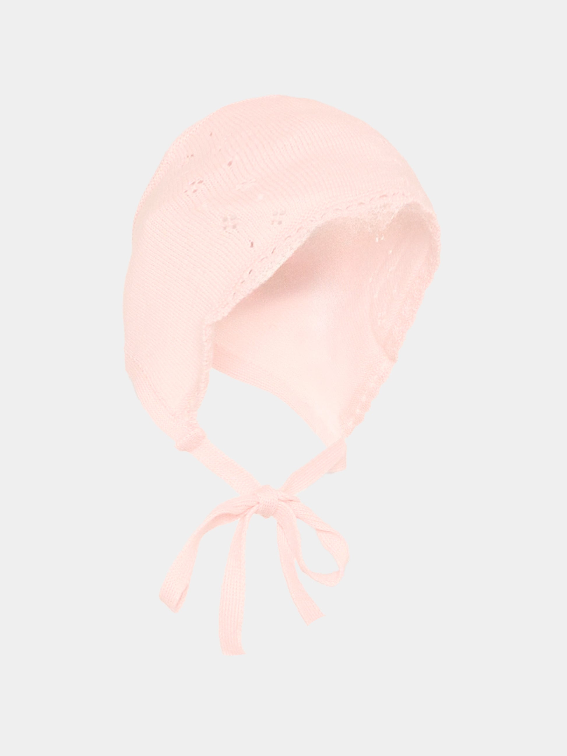 Cuffietta rosa in tricot per neonata,Paz Rodríguez,011 123685 322 H82