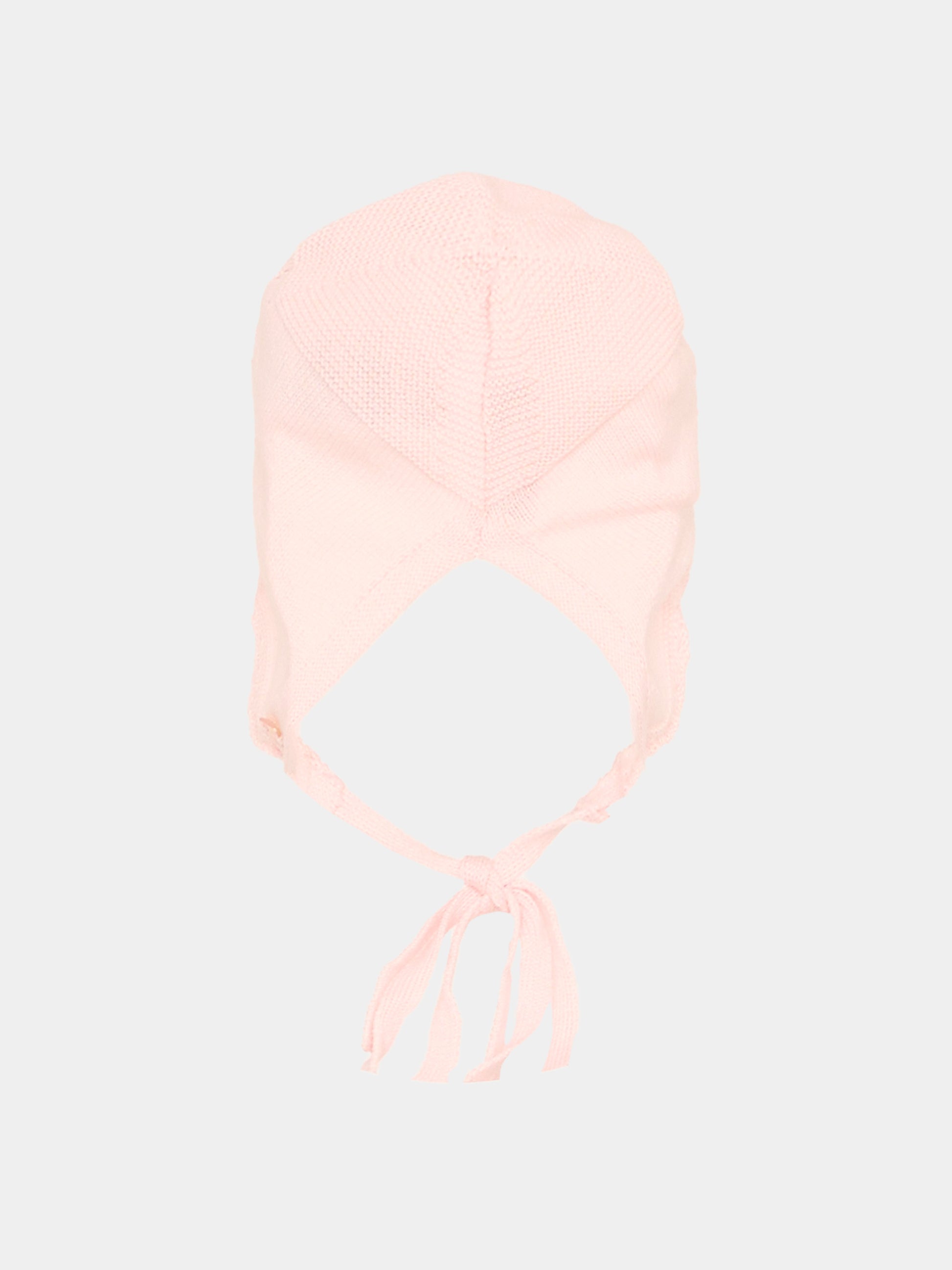 Cuffietta rosa in tricot per neonata,Paz Rodríguez,011 123685 322 H82