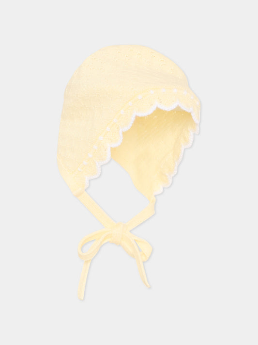 Cuffietta gialla in tricot per neonati,Paz Rodríguez,011 123520 0501 H82