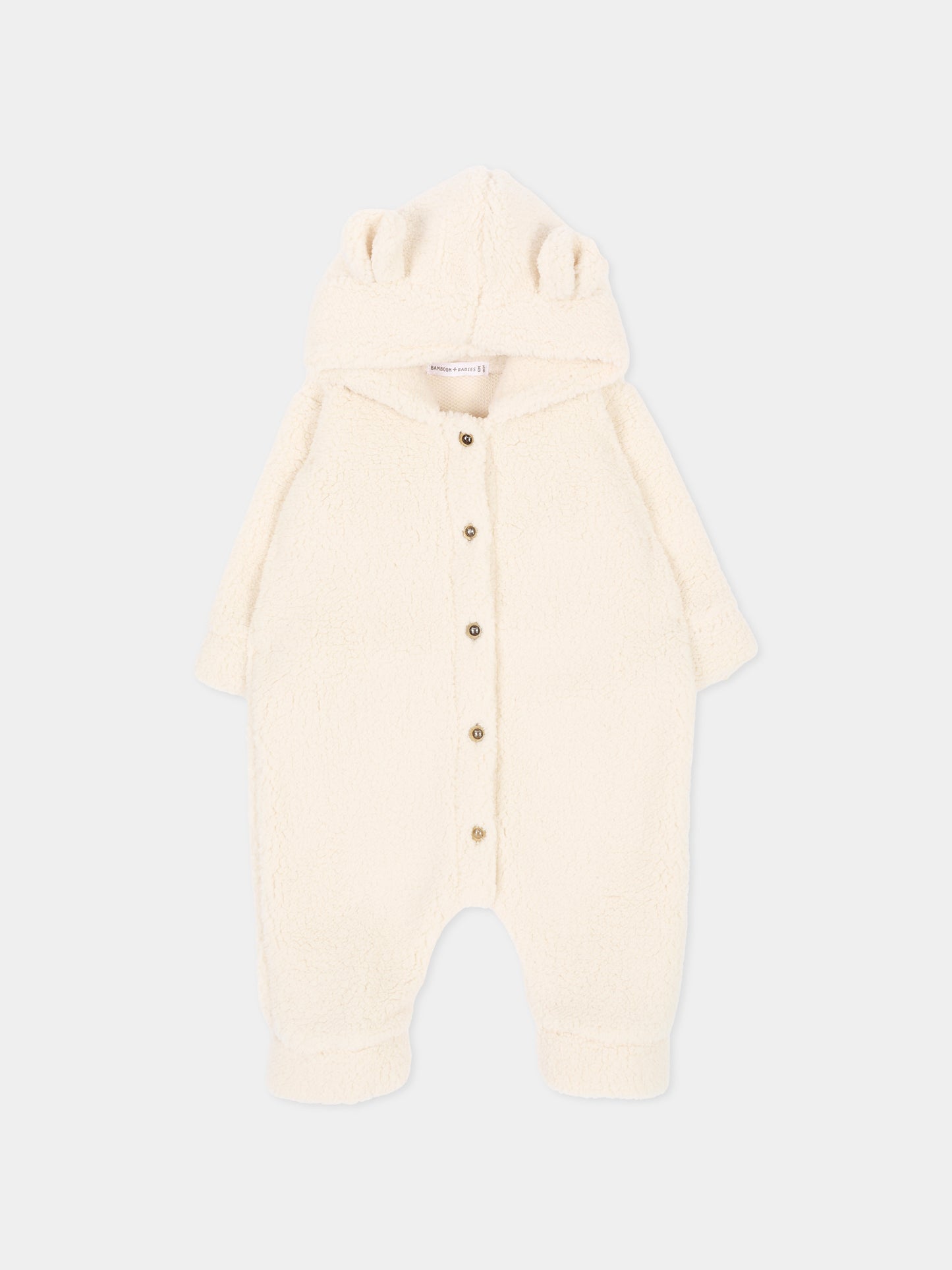 Completo avorio per neonati con cappuccio e orecchie,Bamboom,1262TE00084 WARM WHITE