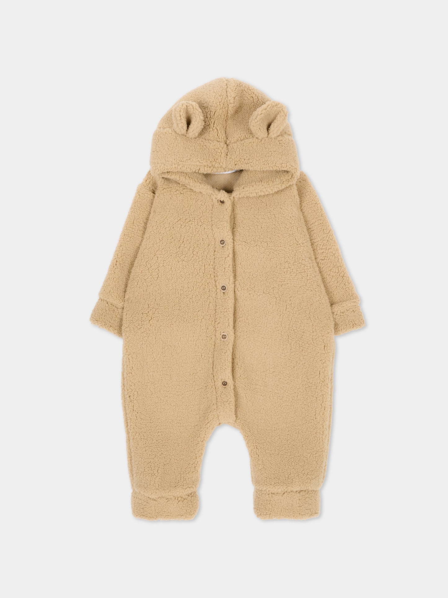 Completo beige per neonati con cappuccio e orecchie,Bamboom,1262TE00084 TEDDY SAFARI